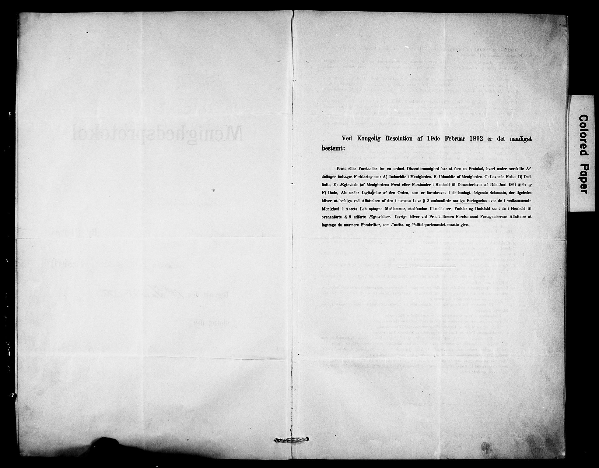 Misjonsforbundet, SAH/DIS-008/01/L0003: Dissenterprotokoll nr. 3, 1892-1920