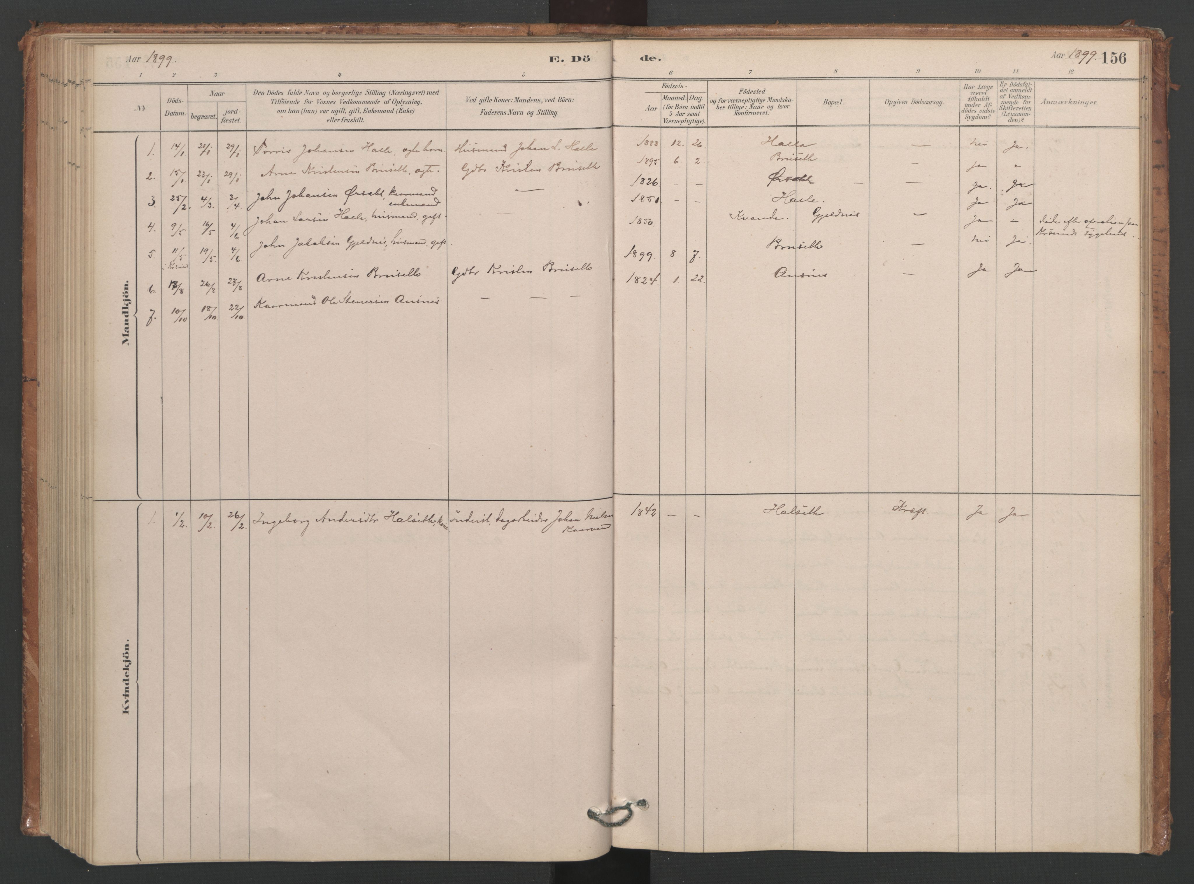 Ministerialprotokoller, klokkerbøker og fødselsregistre - Møre og Romsdal, SAT/A-1454/593/L1034: Ministerialbok nr. 593A01, 1879-1911, s. 156