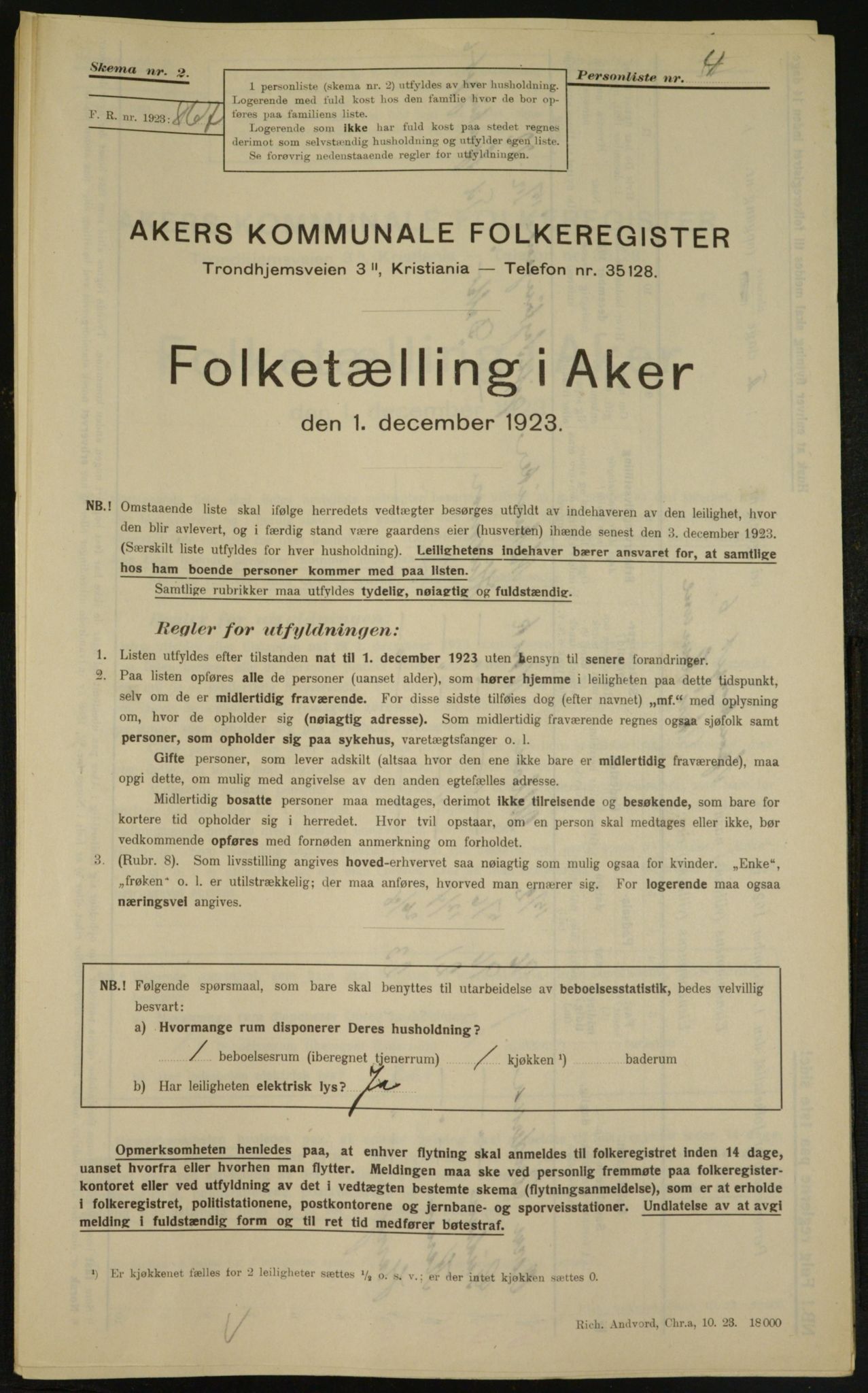 , Kommunal folketelling 1.12.1923 for Aker, 1923, s. 5343