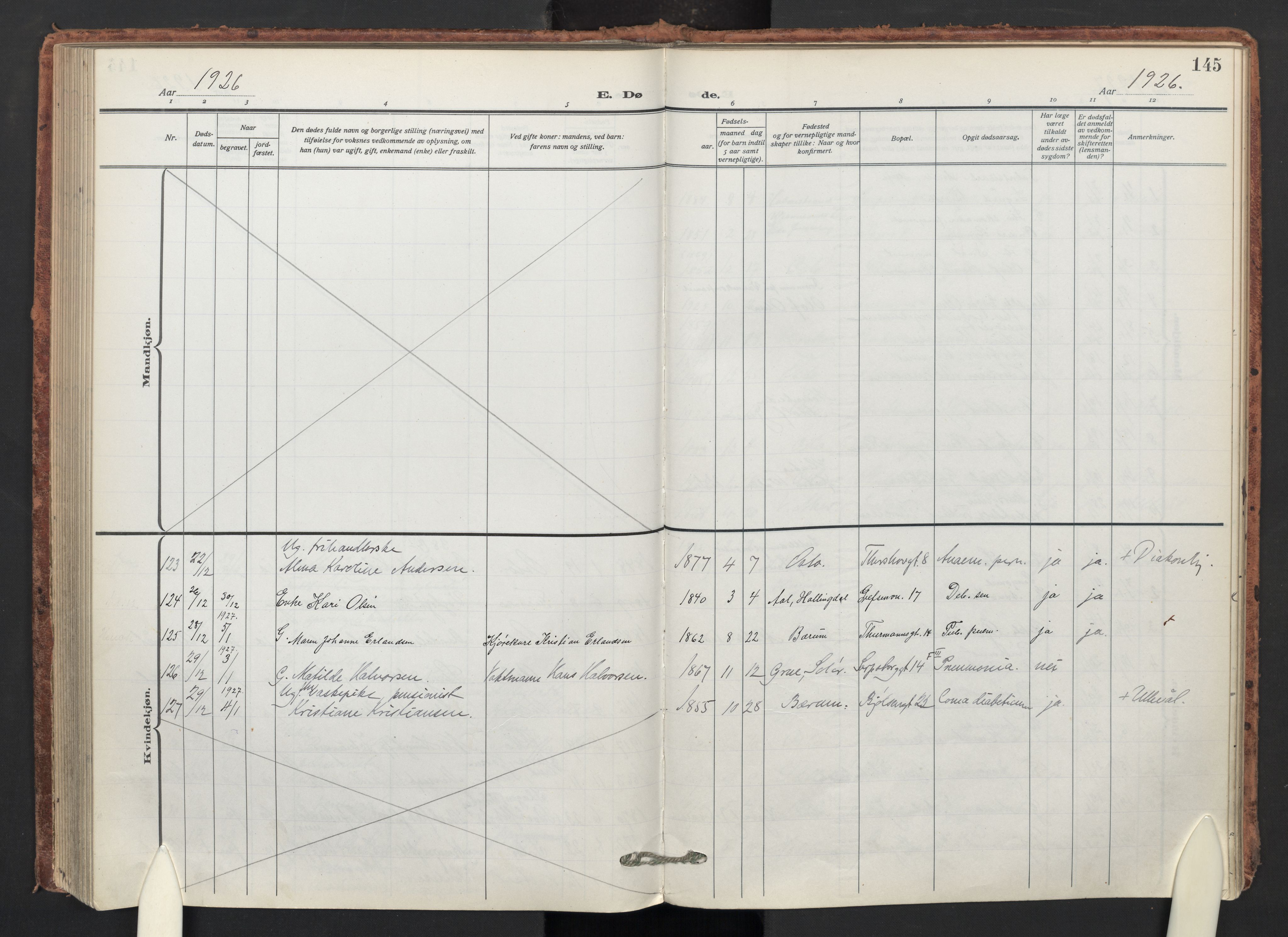 Sagene prestekontor Kirkebøker, AV/SAO-A-10796/F/L0012: Ministerialbok nr. 12, 1916-1938, s. 145