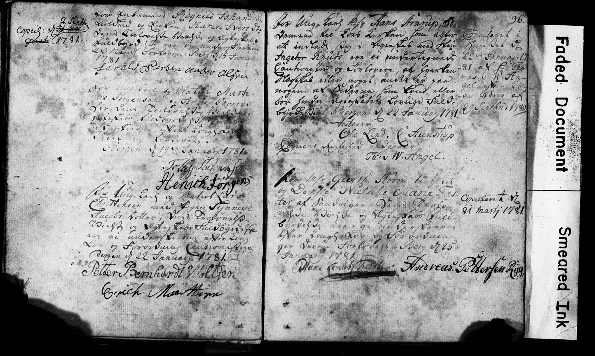 Korskirken sokneprestembete, SAB/A-76101: Forlovererklæringer nr. II.5.1, 1776-1816, s. 36