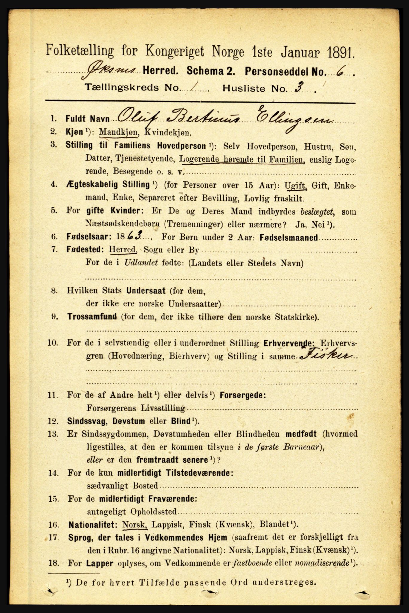 RA, Folketelling 1891 for 1868 Øksnes herred, 1891, s. 101