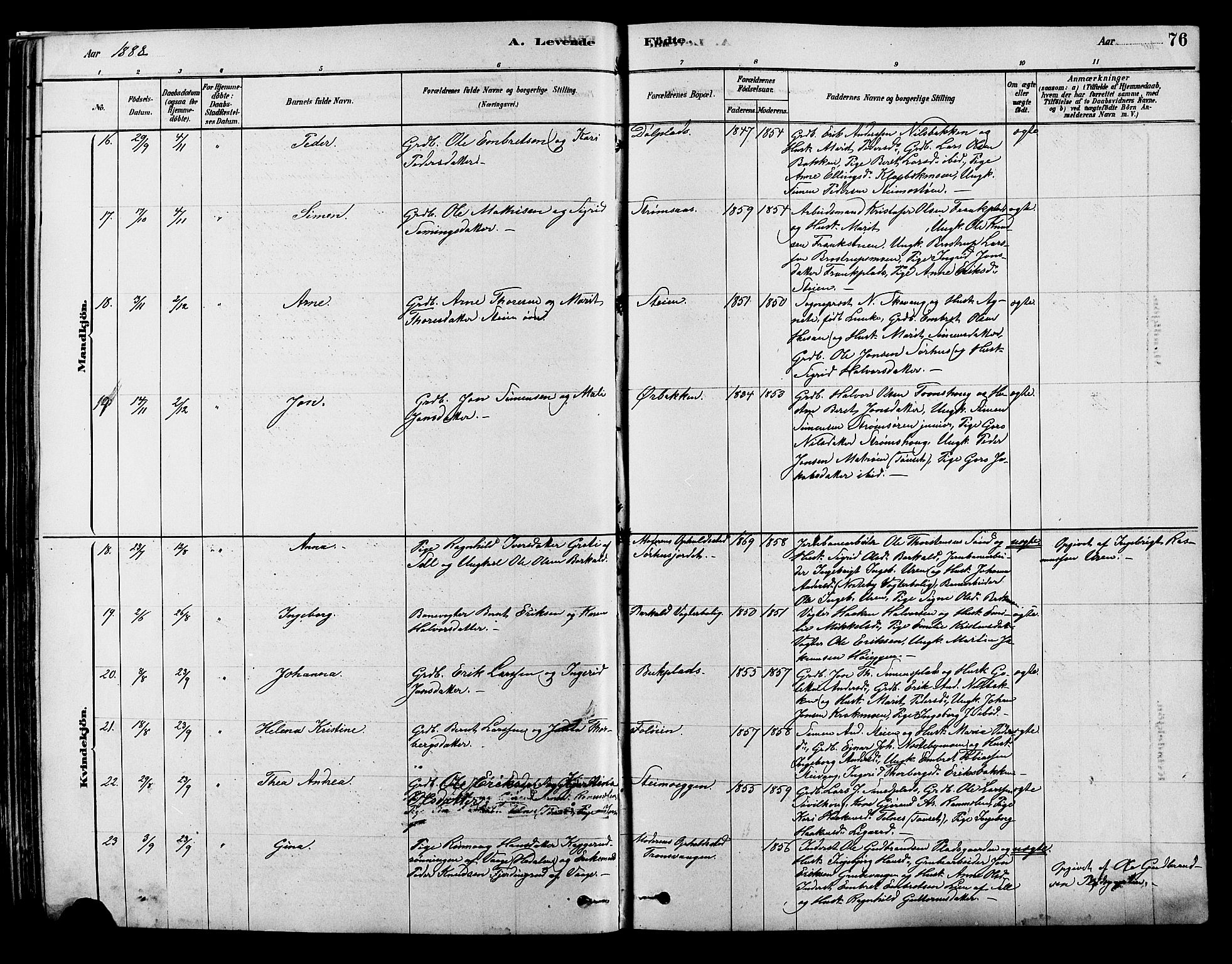 Alvdal prestekontor, AV/SAH-PREST-060/H/Ha/Hab/L0003: Klokkerbok nr. 3, 1878-1907, s. 76