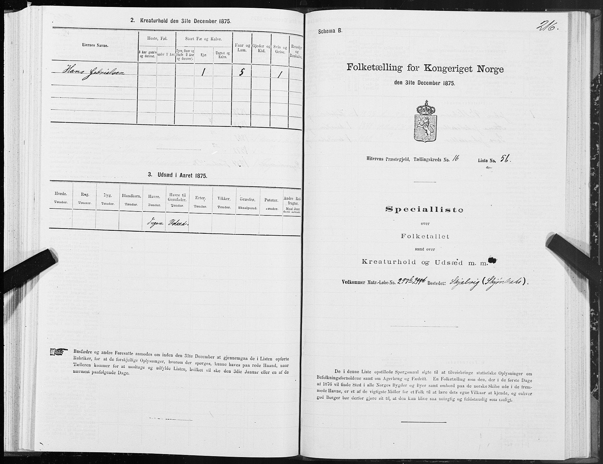 SAT, Folketelling 1875 for 1617P Hitra prestegjeld, 1875, s. 8216