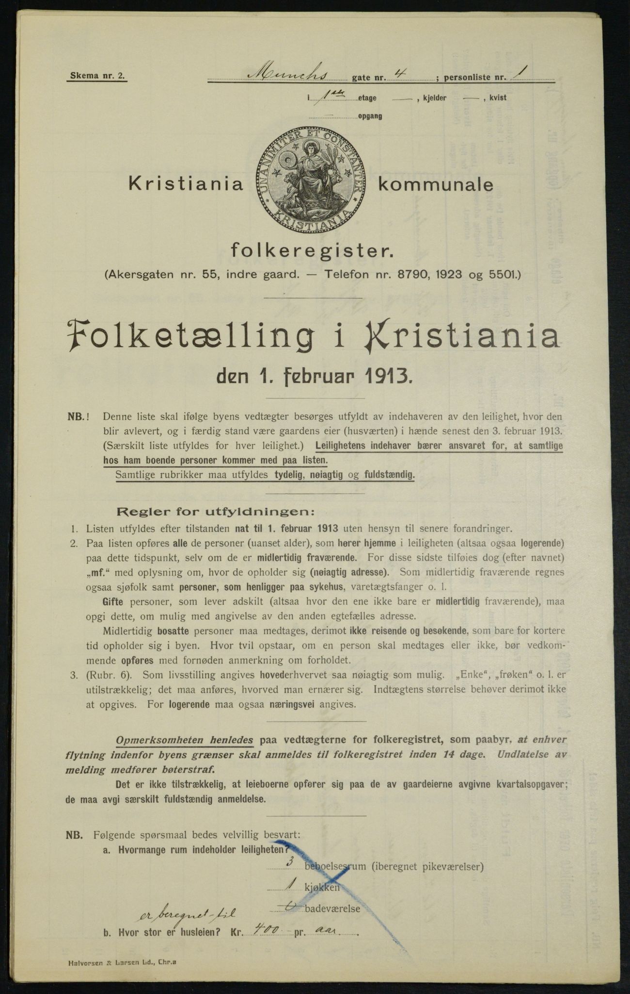 OBA, Kommunal folketelling 1.2.1913 for Kristiania, 1913, s. 66563