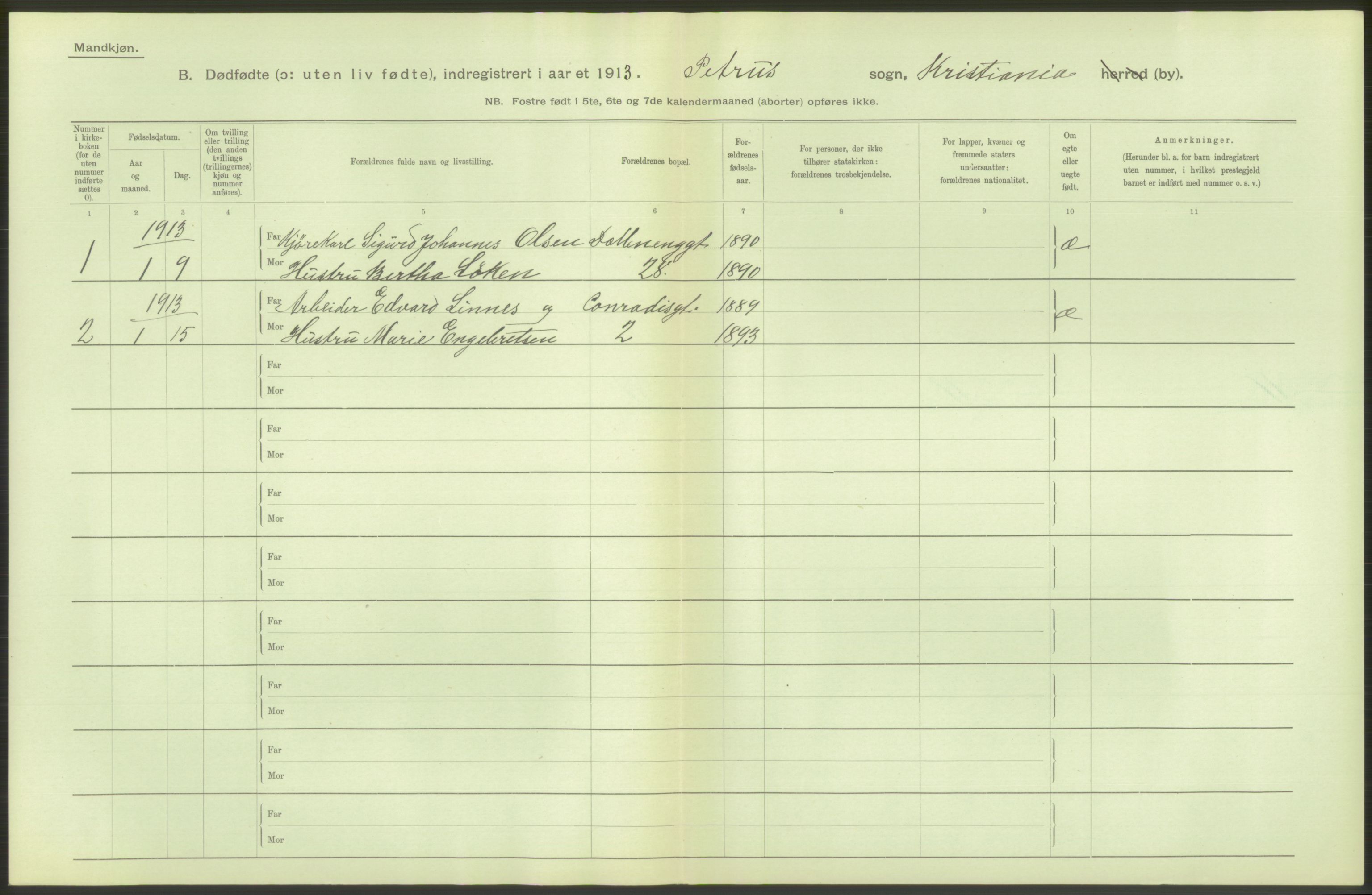 Statistisk sentralbyrå, Sosiodemografiske emner, Befolkning, AV/RA-S-2228/D/Df/Dfb/Dfbc/L0010: Kristiania: Døde, dødfødte., 1913, s. 132