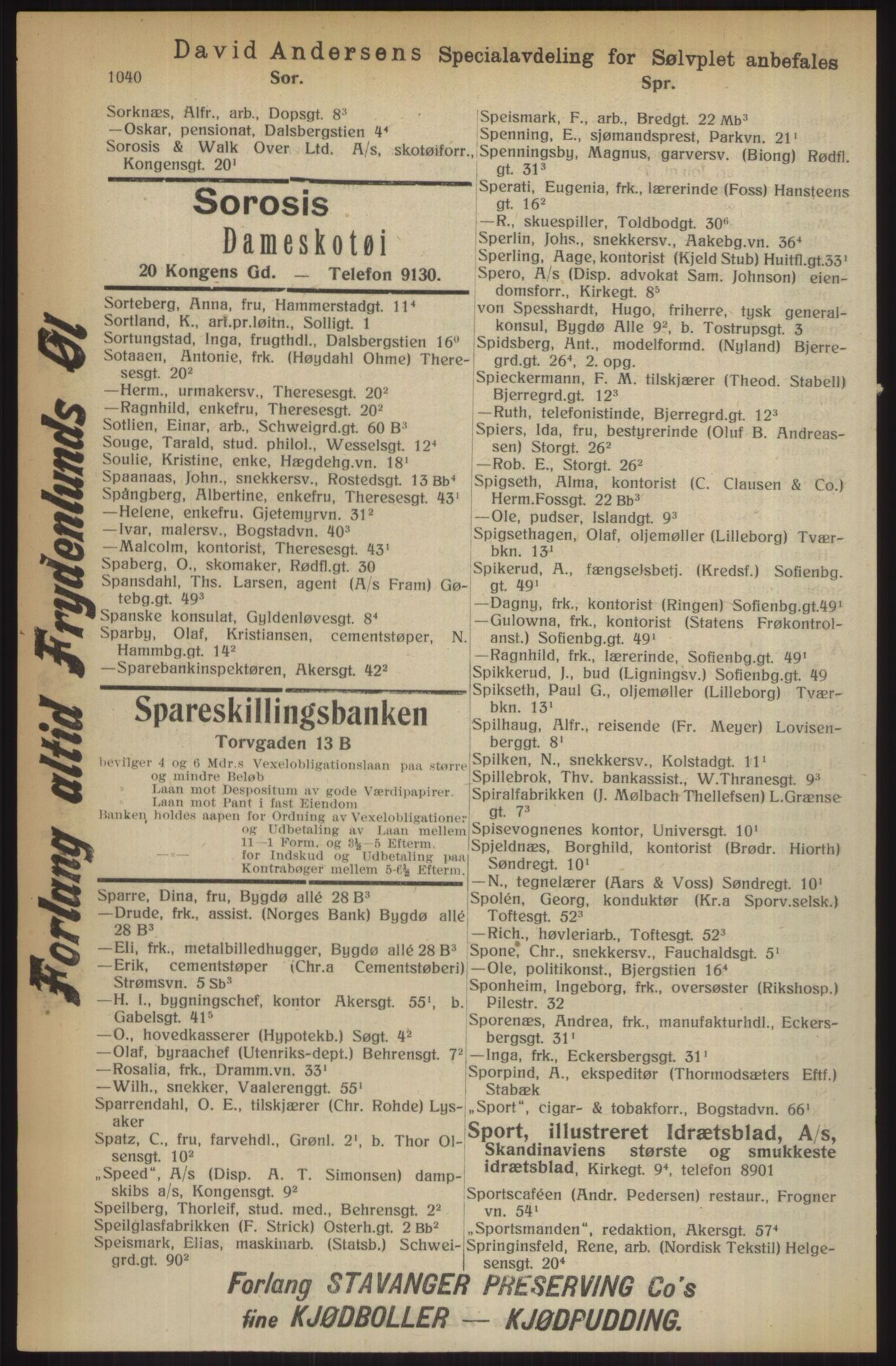 Kristiania/Oslo adressebok, PUBL/-, 1914, s. 1040