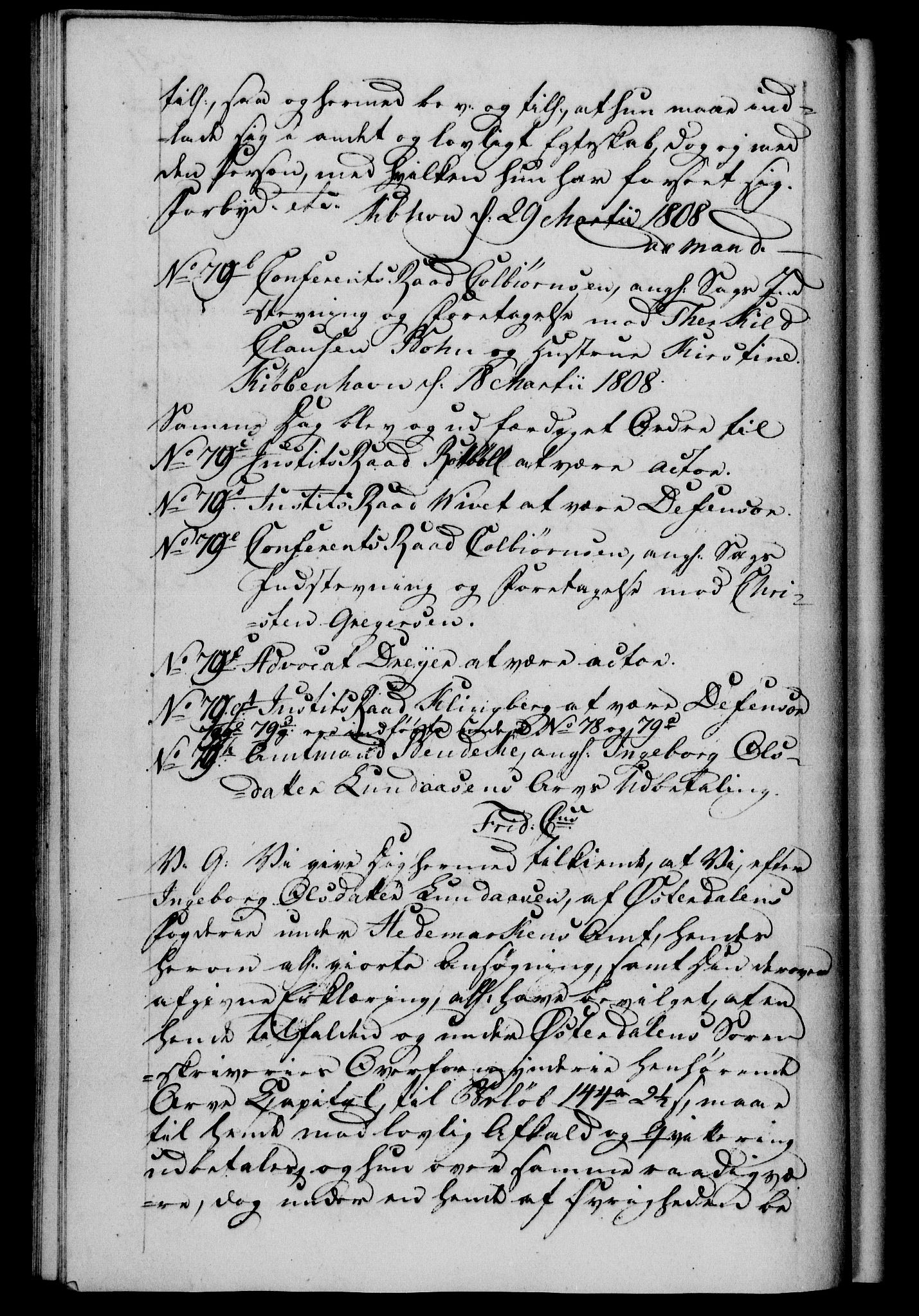 Danske Kanselli 1800-1814, RA/EA-3024/H/Hf/Hfb/Hfba/L0004: Registranter, 1808-1810, s. 21b