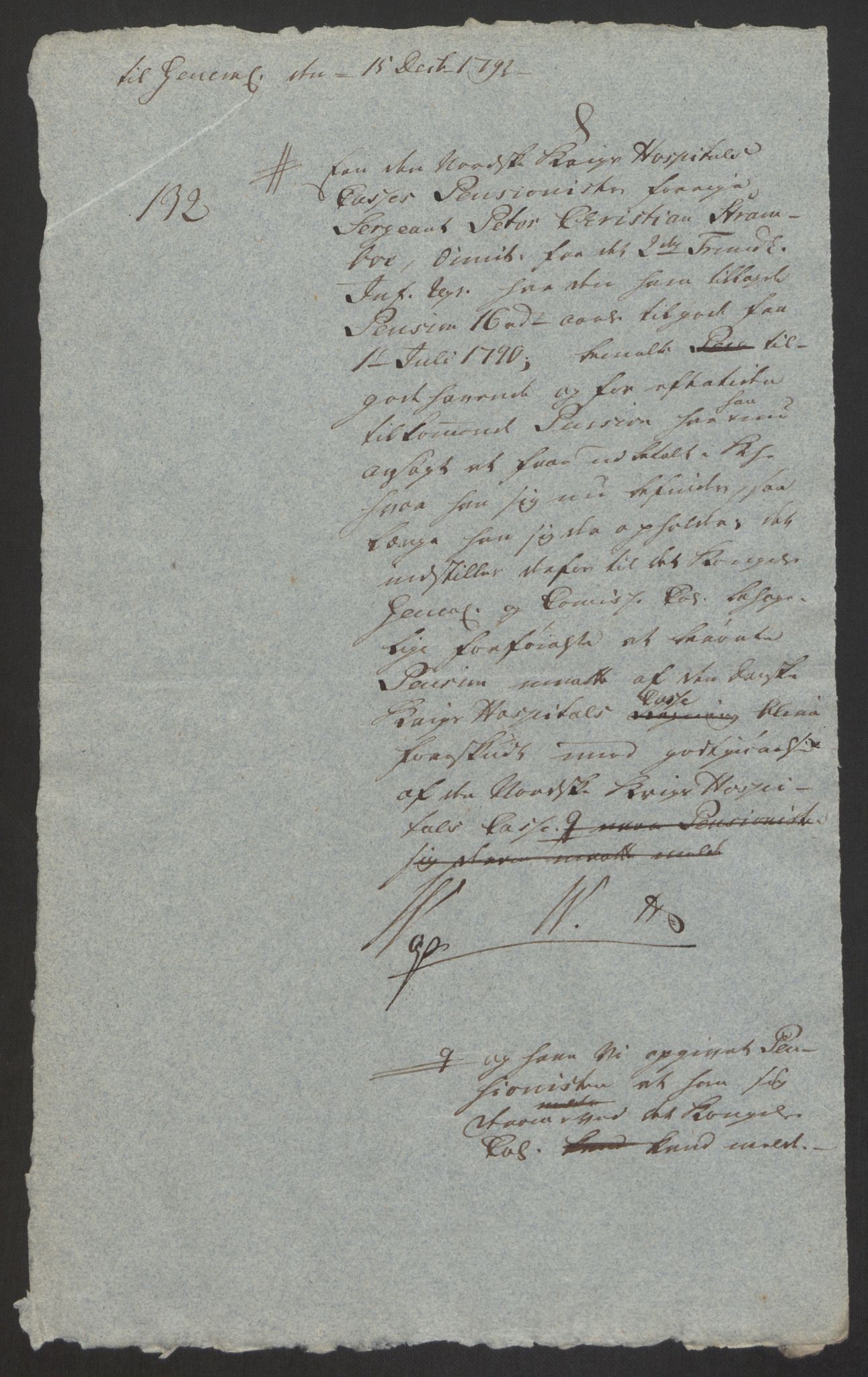 Forsvaret, Den norske kvesthuskasse/krigshospitalkasse, AV/RA-RAFA-1887/F/Fa/L0008: Konsepter, 1790-1793, s. 975