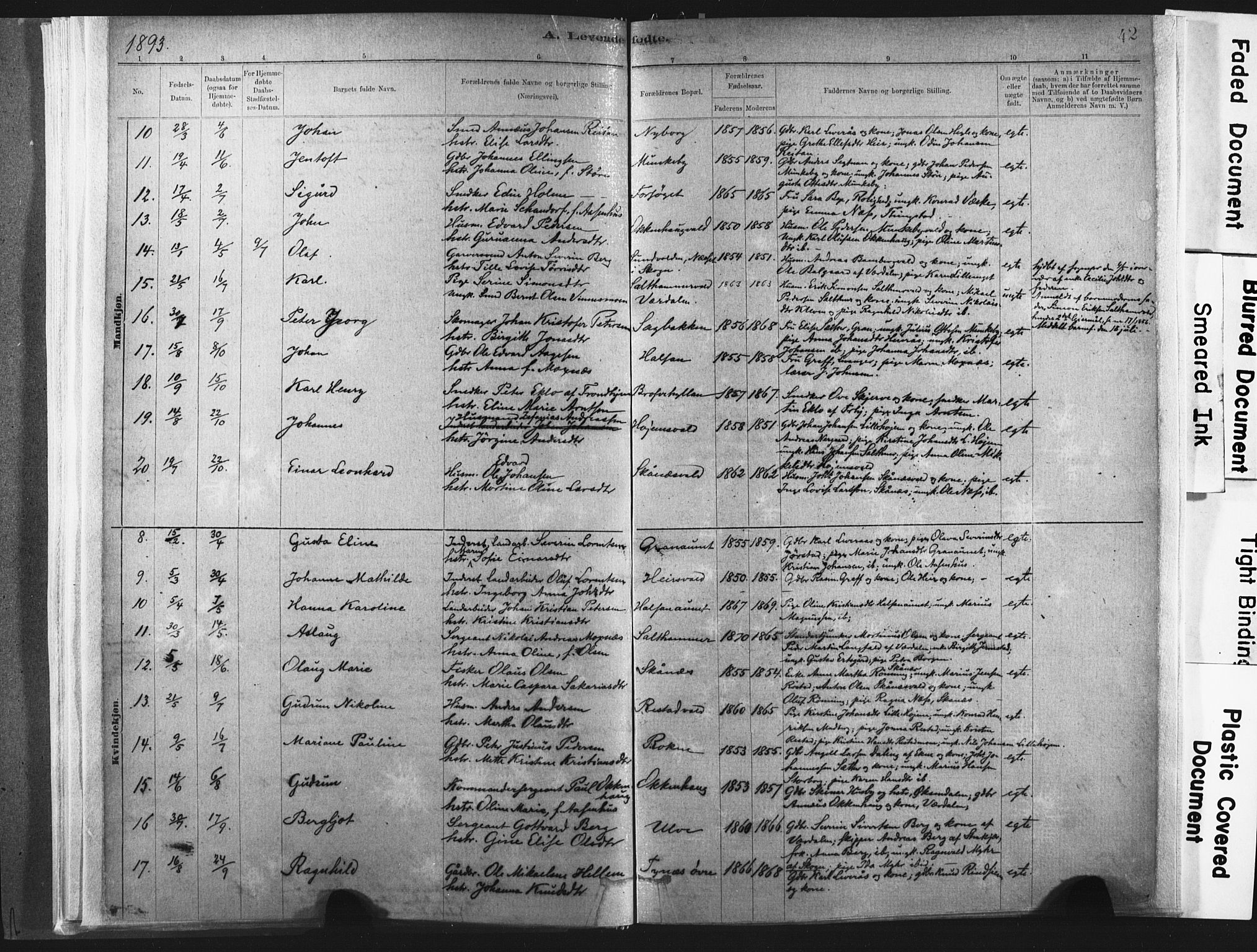 Ministerialprotokoller, klokkerbøker og fødselsregistre - Nord-Trøndelag, SAT/A-1458/721/L0207: Ministerialbok nr. 721A02, 1880-1911, s. 42