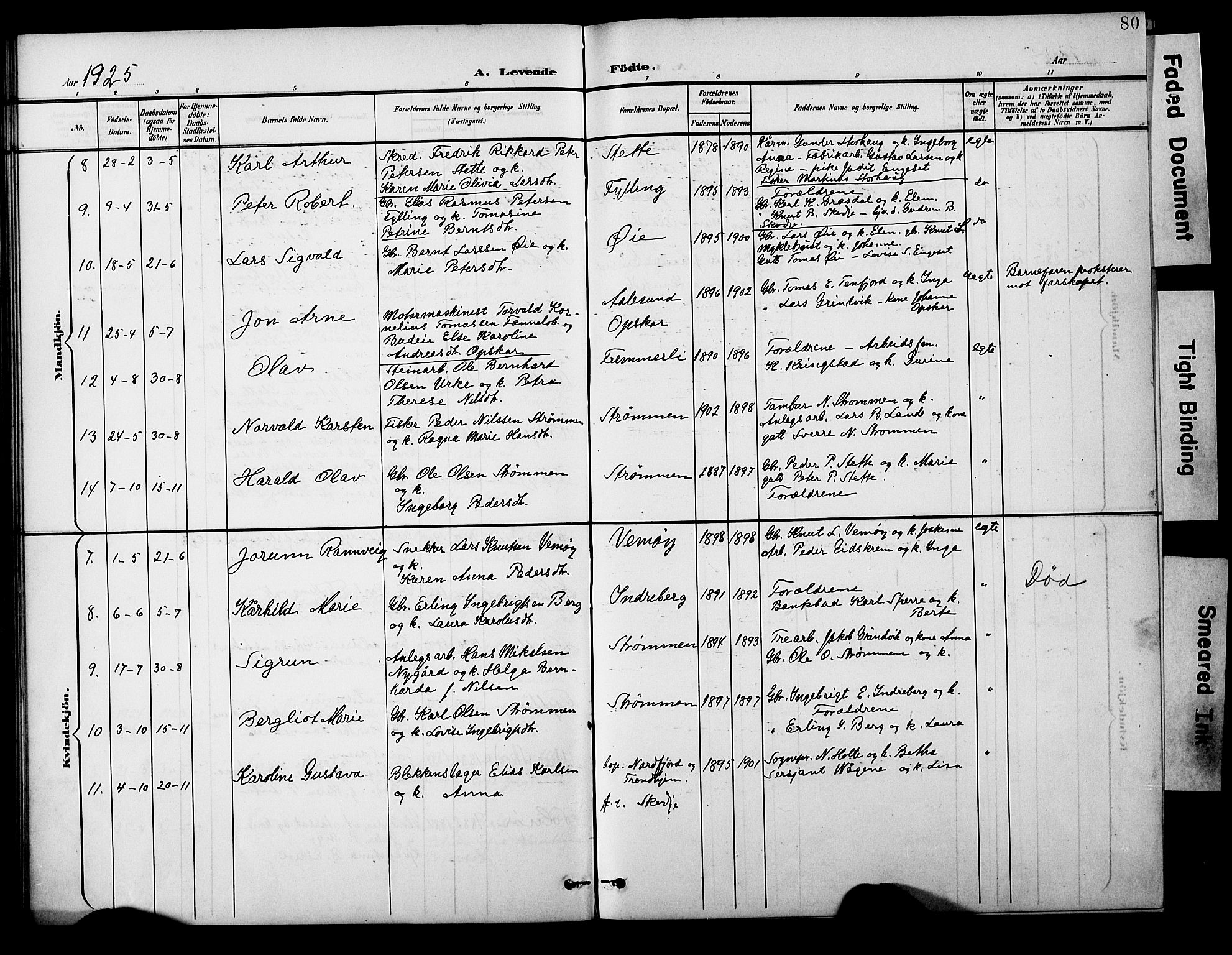 Ministerialprotokoller, klokkerbøker og fødselsregistre - Møre og Romsdal, AV/SAT-A-1454/524/L0366: Klokkerbok nr. 524C07, 1900-1931, s. 80