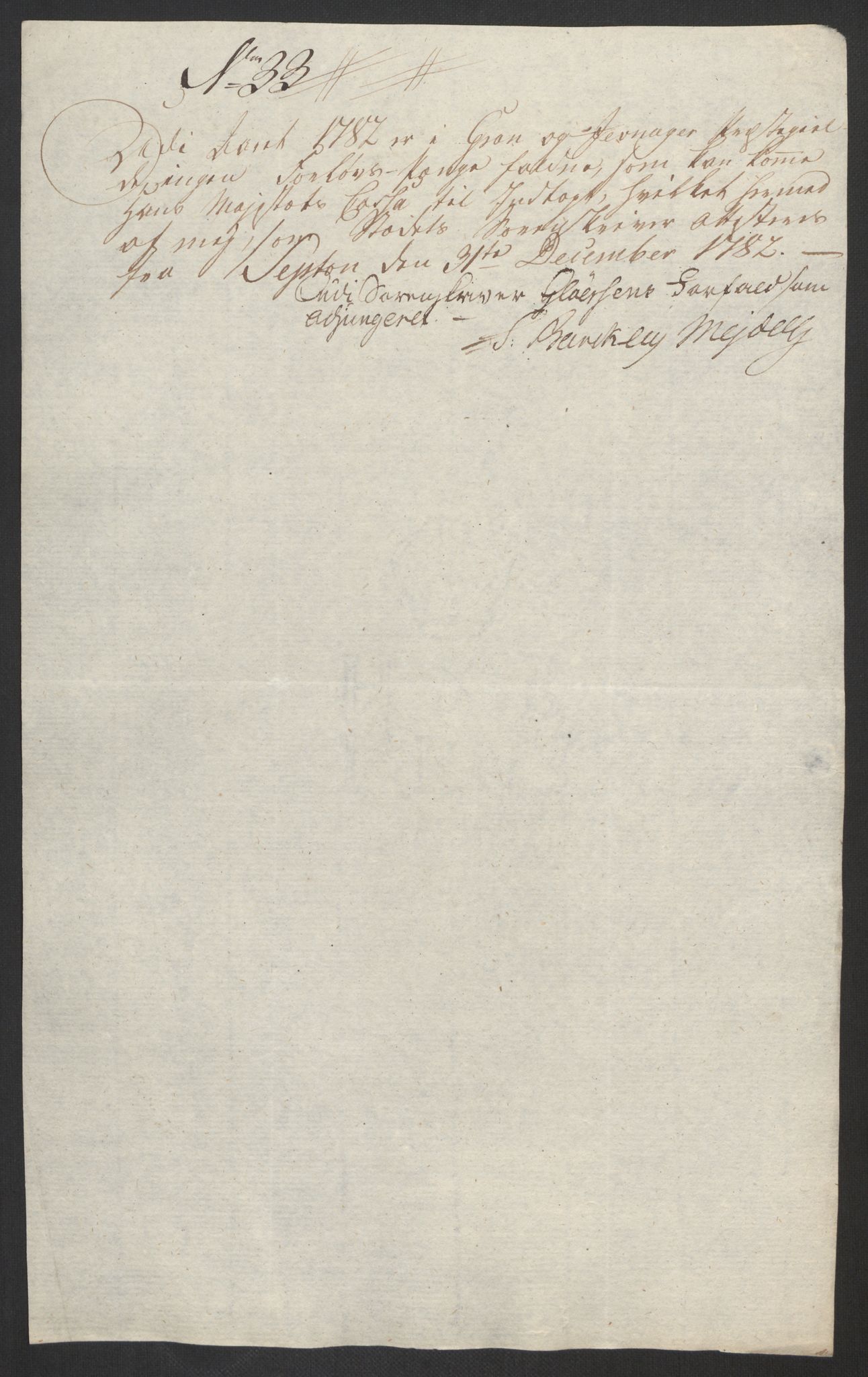 Rentekammeret inntil 1814, Reviderte regnskaper, Fogderegnskap, AV/RA-EA-4092/R19/L1369: Fogderegnskap Toten, Hadeland og Vardal, 1782, s. 148