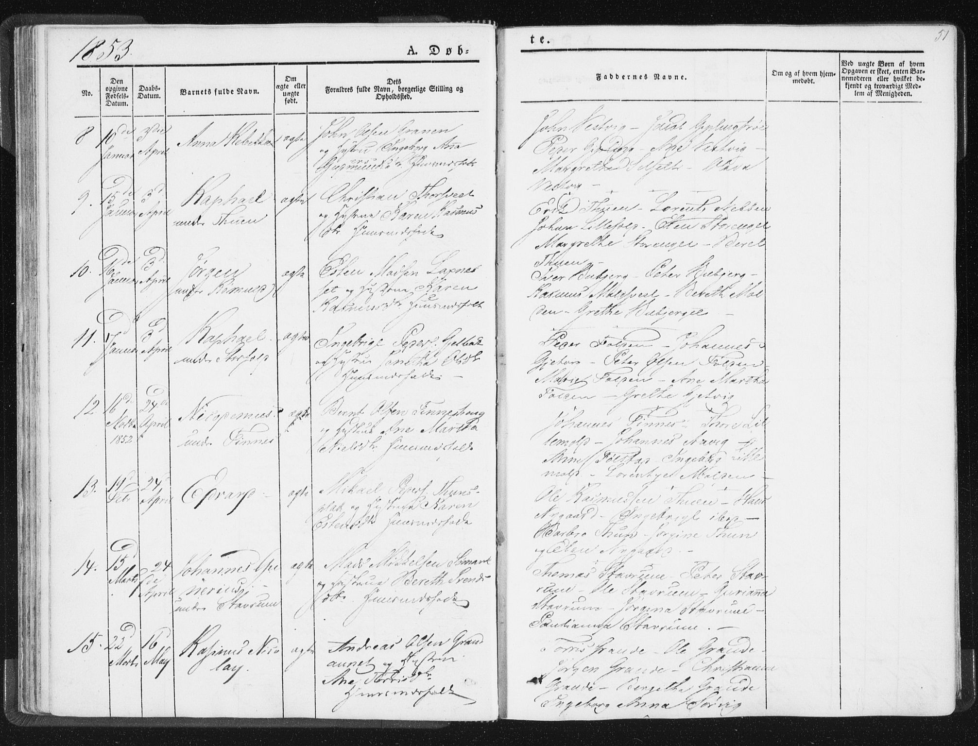 Ministerialprotokoller, klokkerbøker og fødselsregistre - Nord-Trøndelag, SAT/A-1458/744/L0418: Ministerialbok nr. 744A02, 1843-1866, s. 51