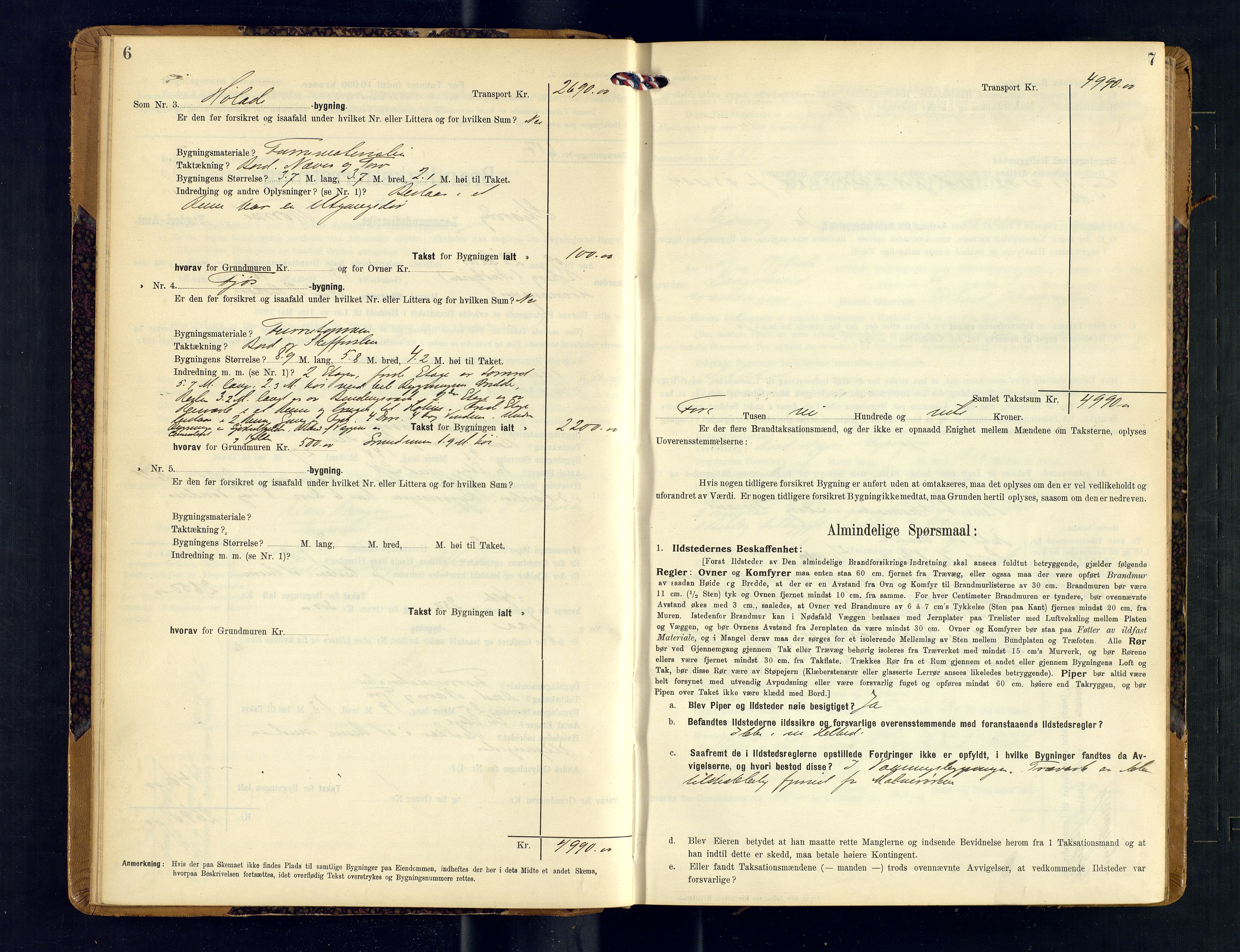 Skjervøy lensmannskontor, AV/SATØ-SATØ-63/F/Fu/Fub/L0247: Branntakstprotokoll (S), 1909-1912, s. 6-7