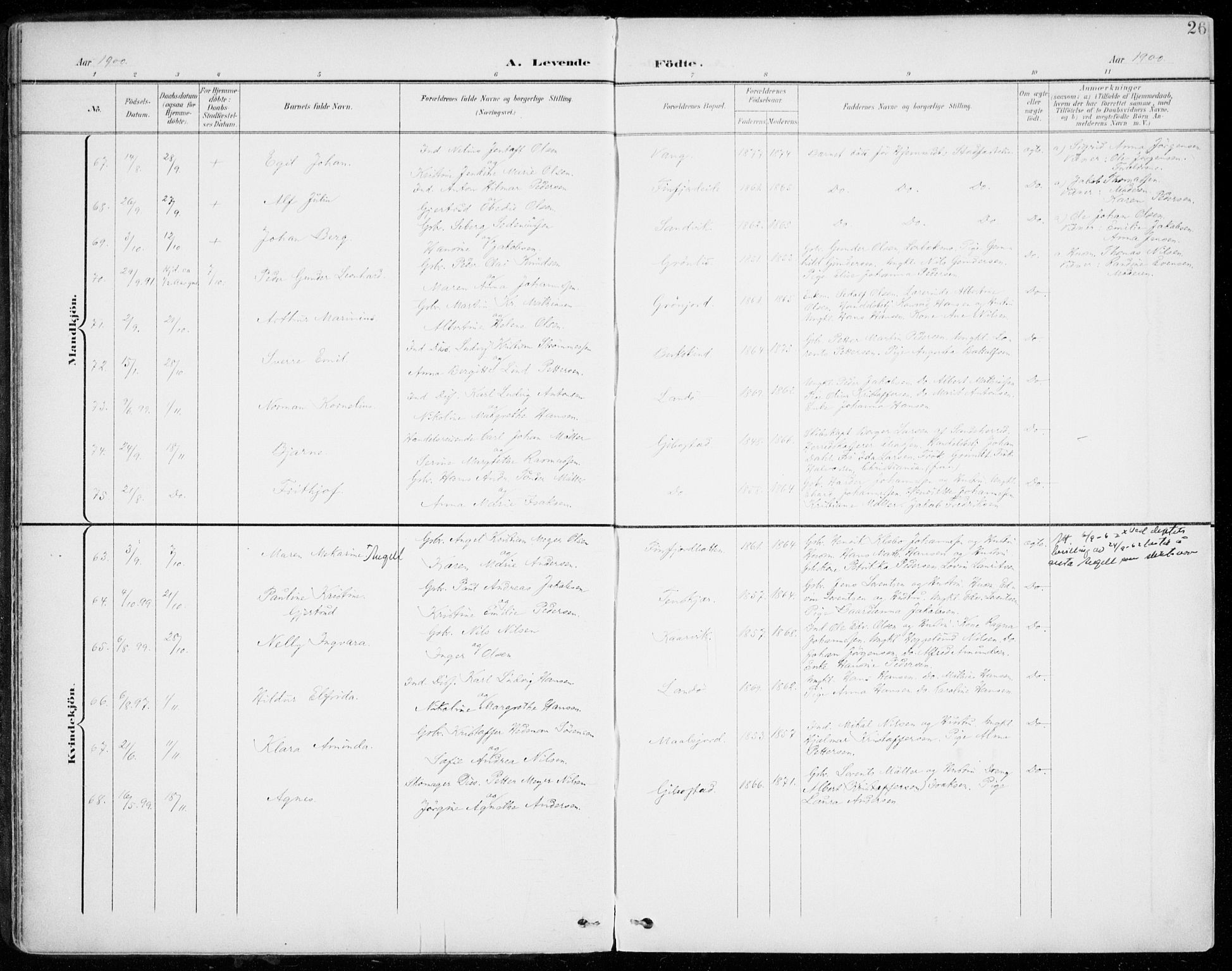 Lenvik sokneprestembete, AV/SATØ-S-1310/H/Ha/Haa/L0014kirke: Ministerialbok nr. 14, 1899-1909, s. 26