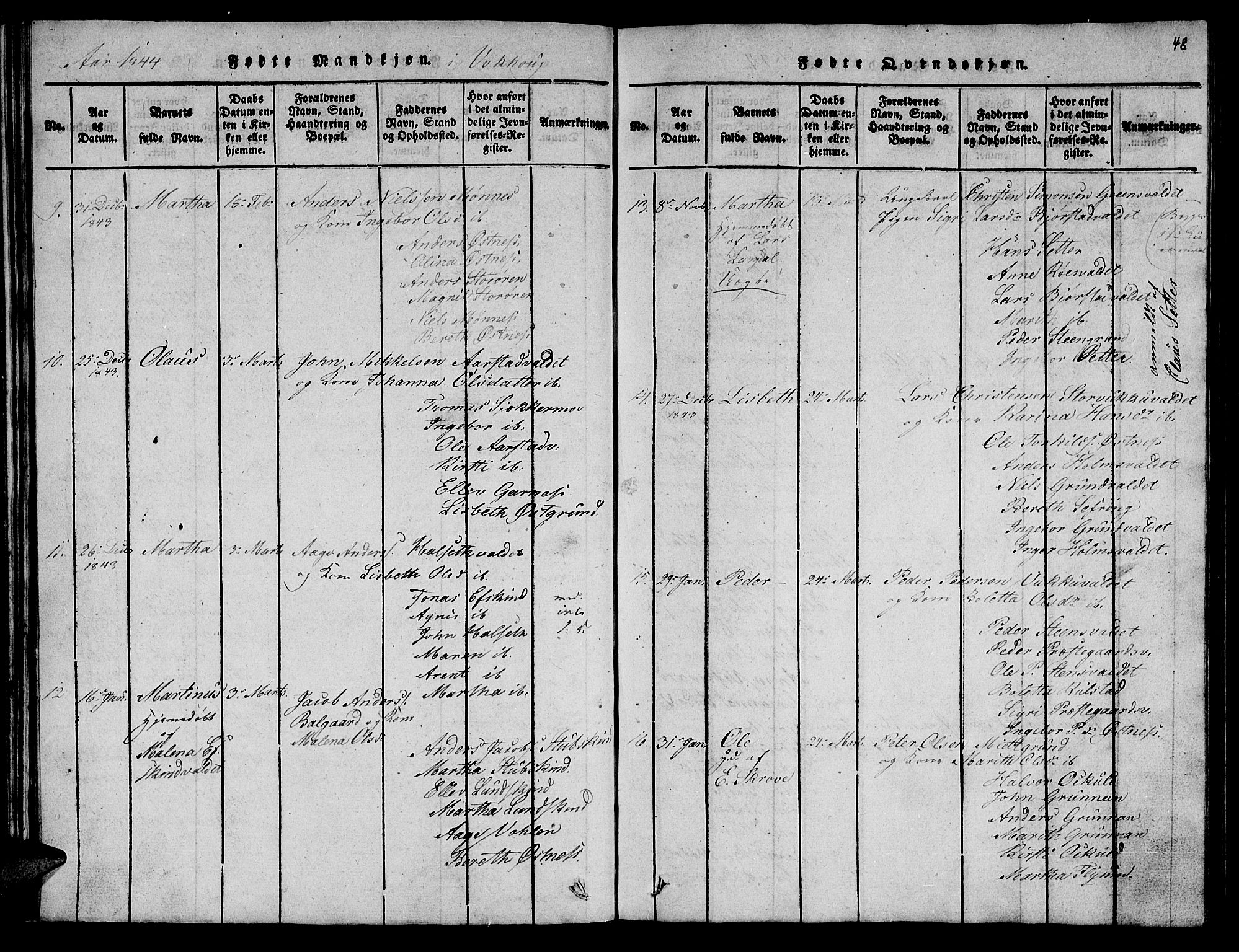 Ministerialprotokoller, klokkerbøker og fødselsregistre - Nord-Trøndelag, SAT/A-1458/723/L0251: Klokkerbok nr. 723C01 /2, 1843-1845, s. 48