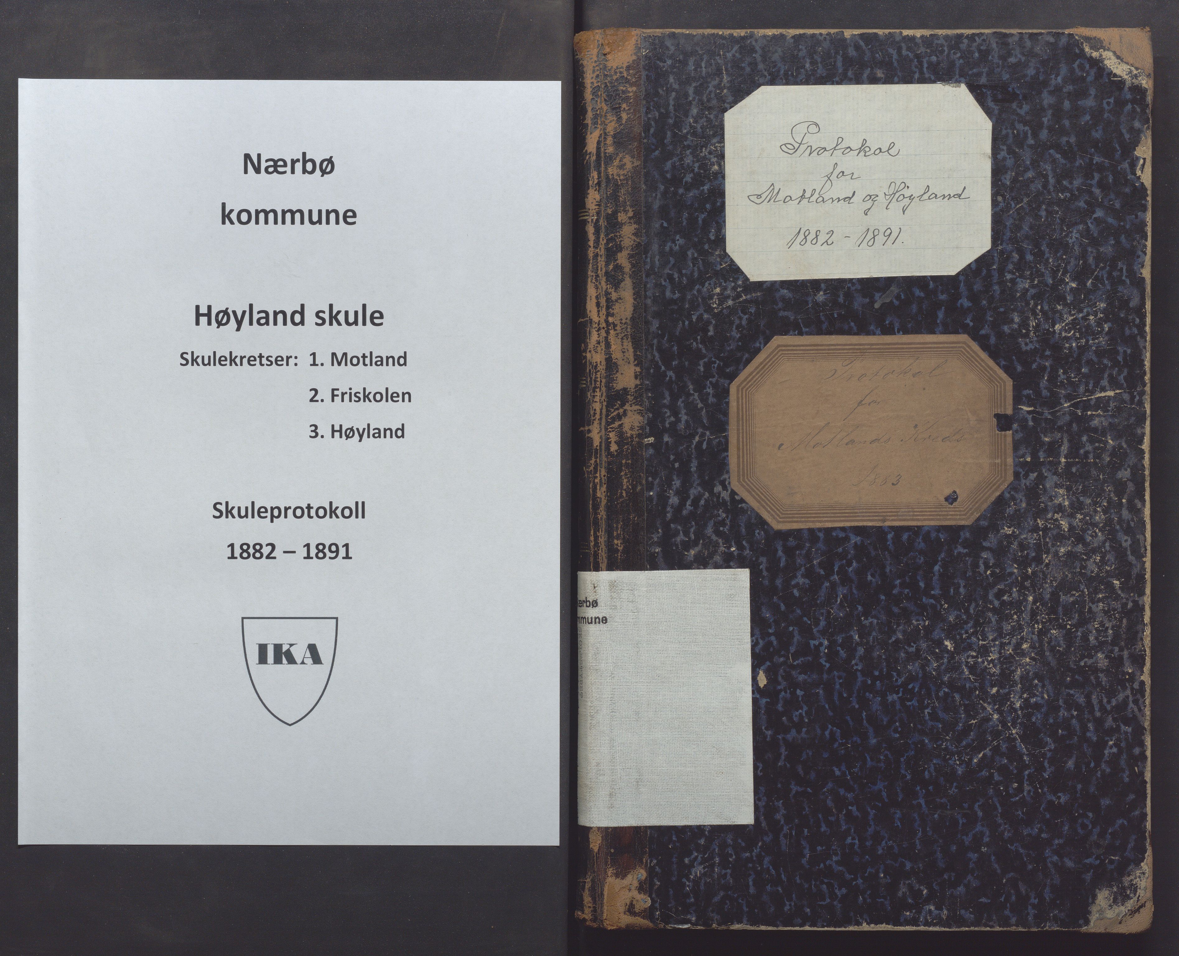 Nærbø kommune - Høyland skole, IKAR/-, 1882-1891