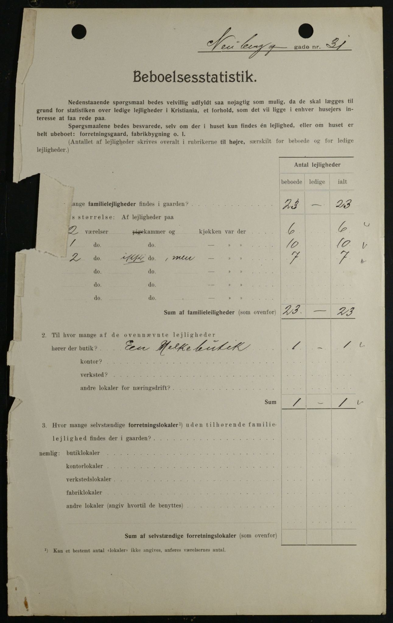 OBA, Kommunal folketelling 1.2.1908 for Kristiania kjøpstad, 1908, s. 62866