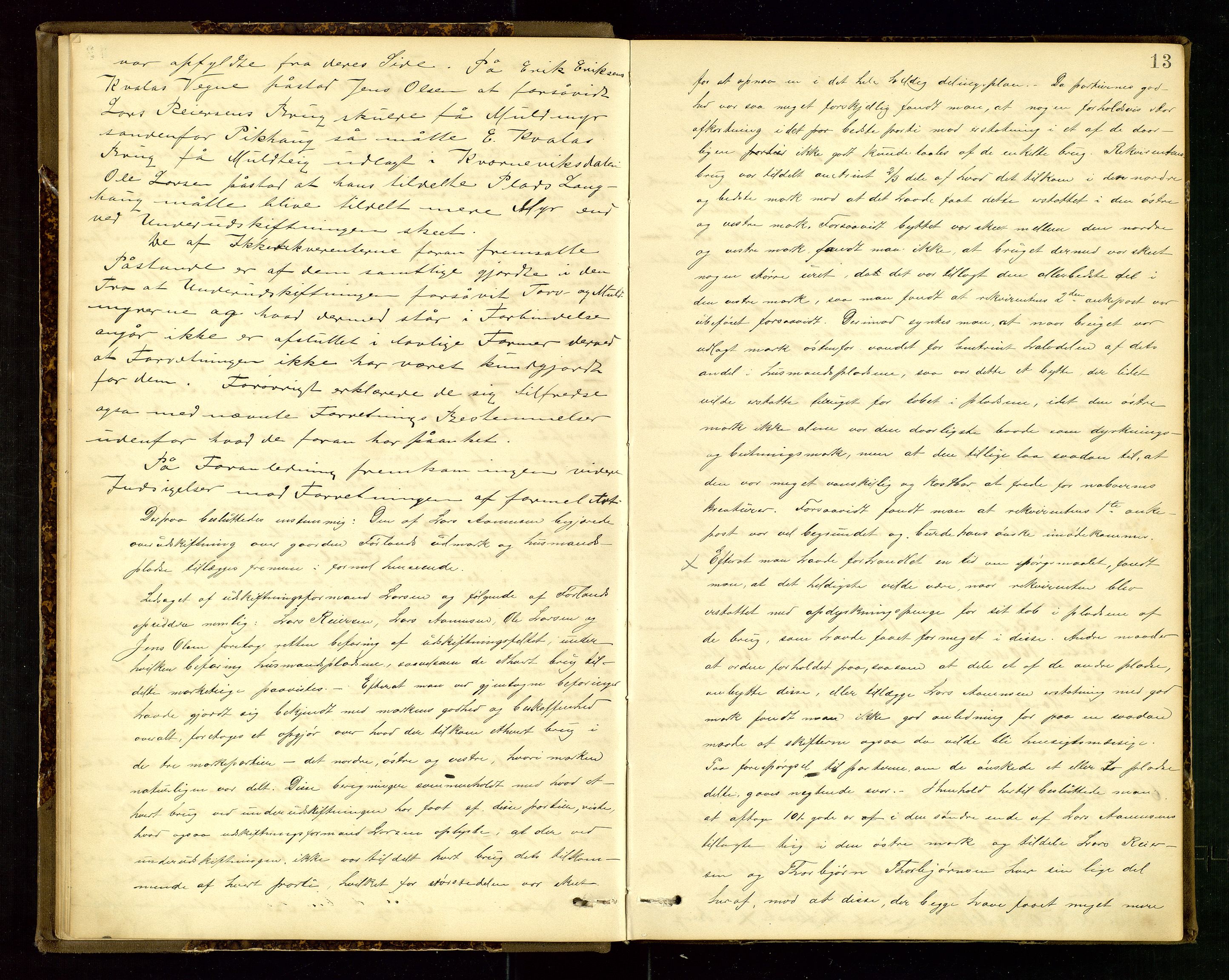 Rogaland jordskifterett, AV/SAST-A-102426/Oa/L0056: Forhandlingsprotokoll, 1884-1908, s. 13