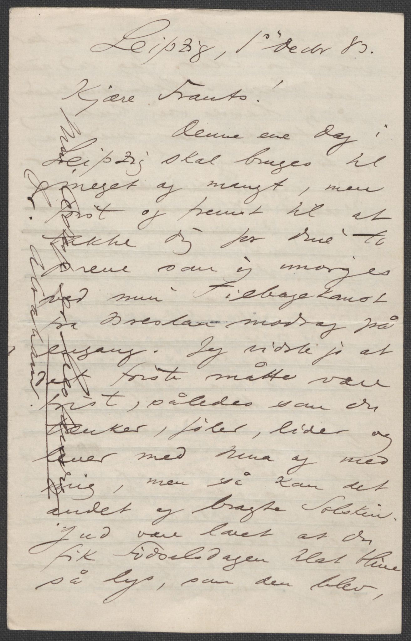 Beyer, Frants, RA/PA-0132/F/L0001: Brev fra Edvard Grieg til Frantz Beyer og "En del optegnelser som kan tjene til kommentar til brevene" av Marie Beyer, 1872-1907, s. 77
