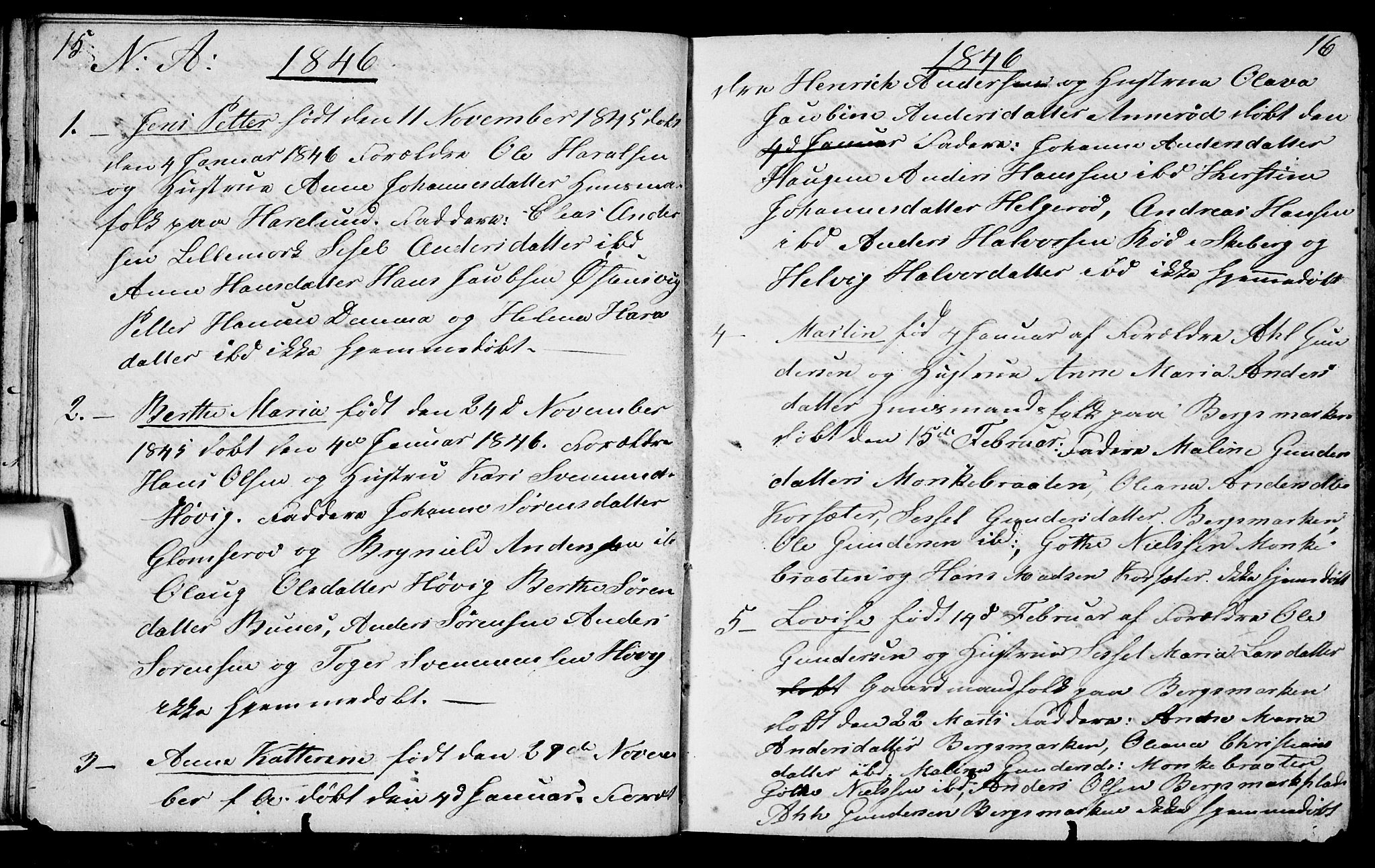 Berg prestekontor Kirkebøker, AV/SAO-A-10902/G/Gc/L0001: Klokkerbok nr. III 1, 1844-1855, s. 15-16