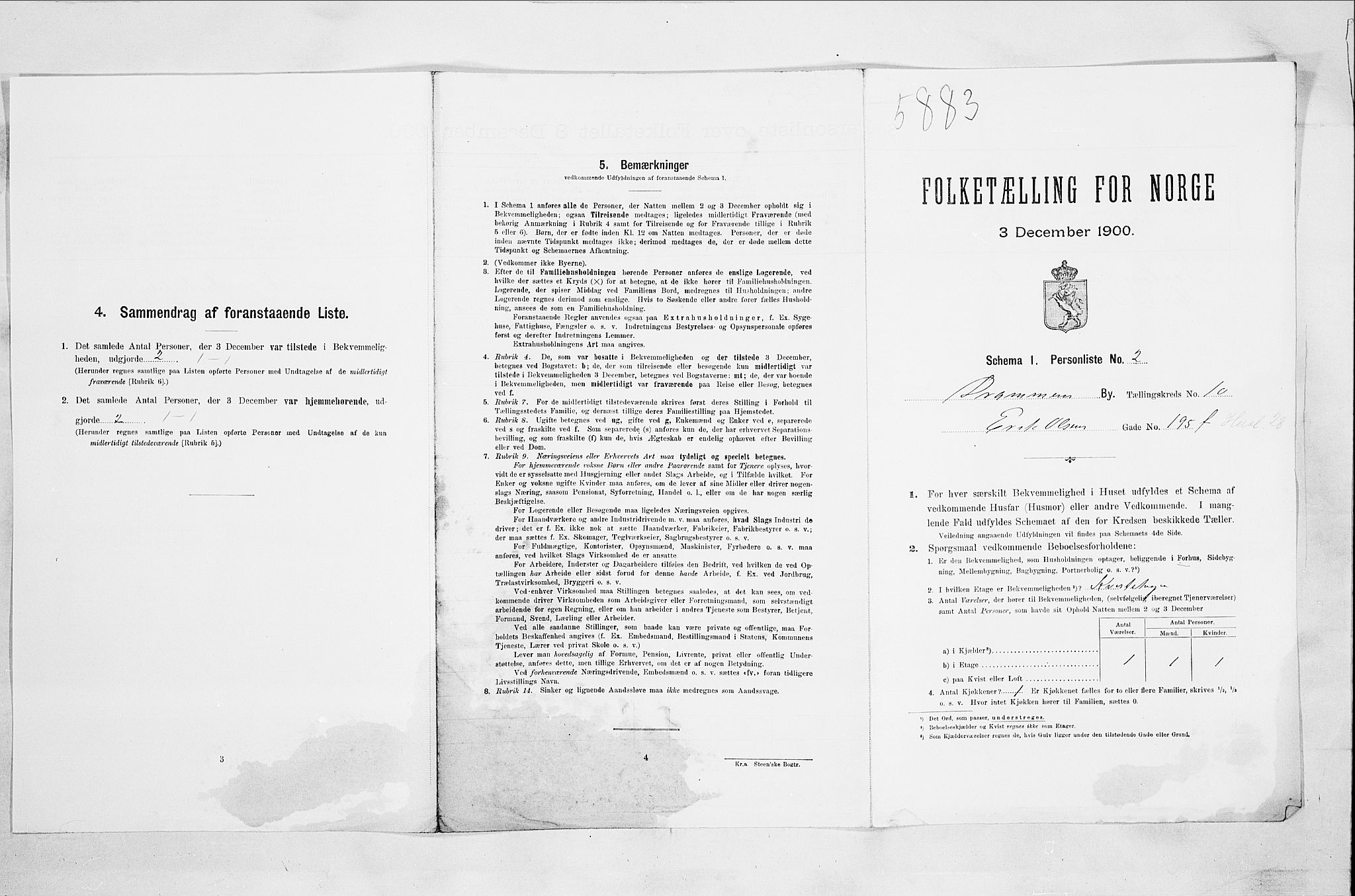 RA, Folketelling 1900 for 0602 Drammen kjøpstad, 1900, s. 2183