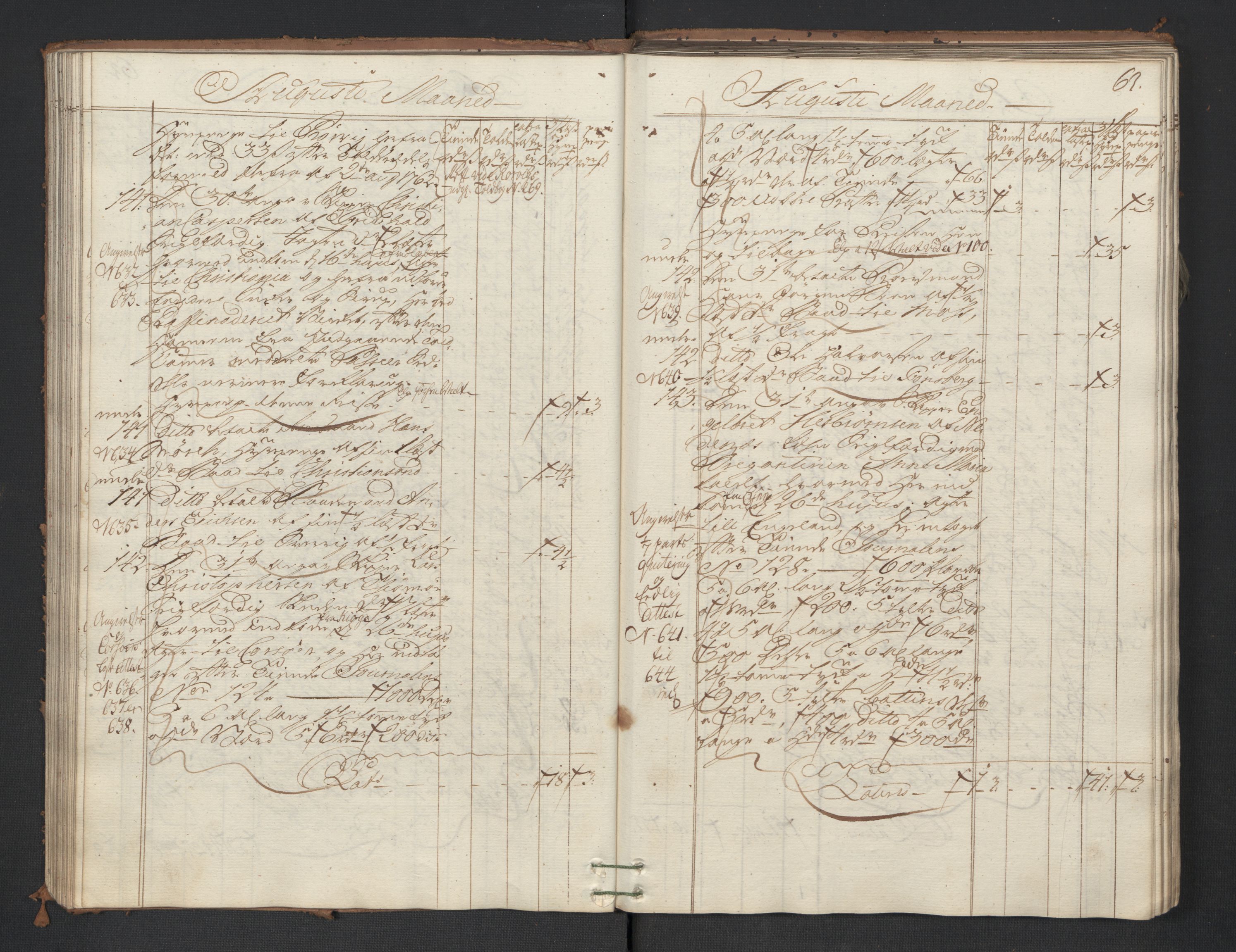 Generaltollkammeret, tollregnskaper, AV/RA-EA-5490/R01/L0047/0001: Tollregnskaper Fredrikshald / Utgående hovedtollbok, 1762, s. 62b-63a