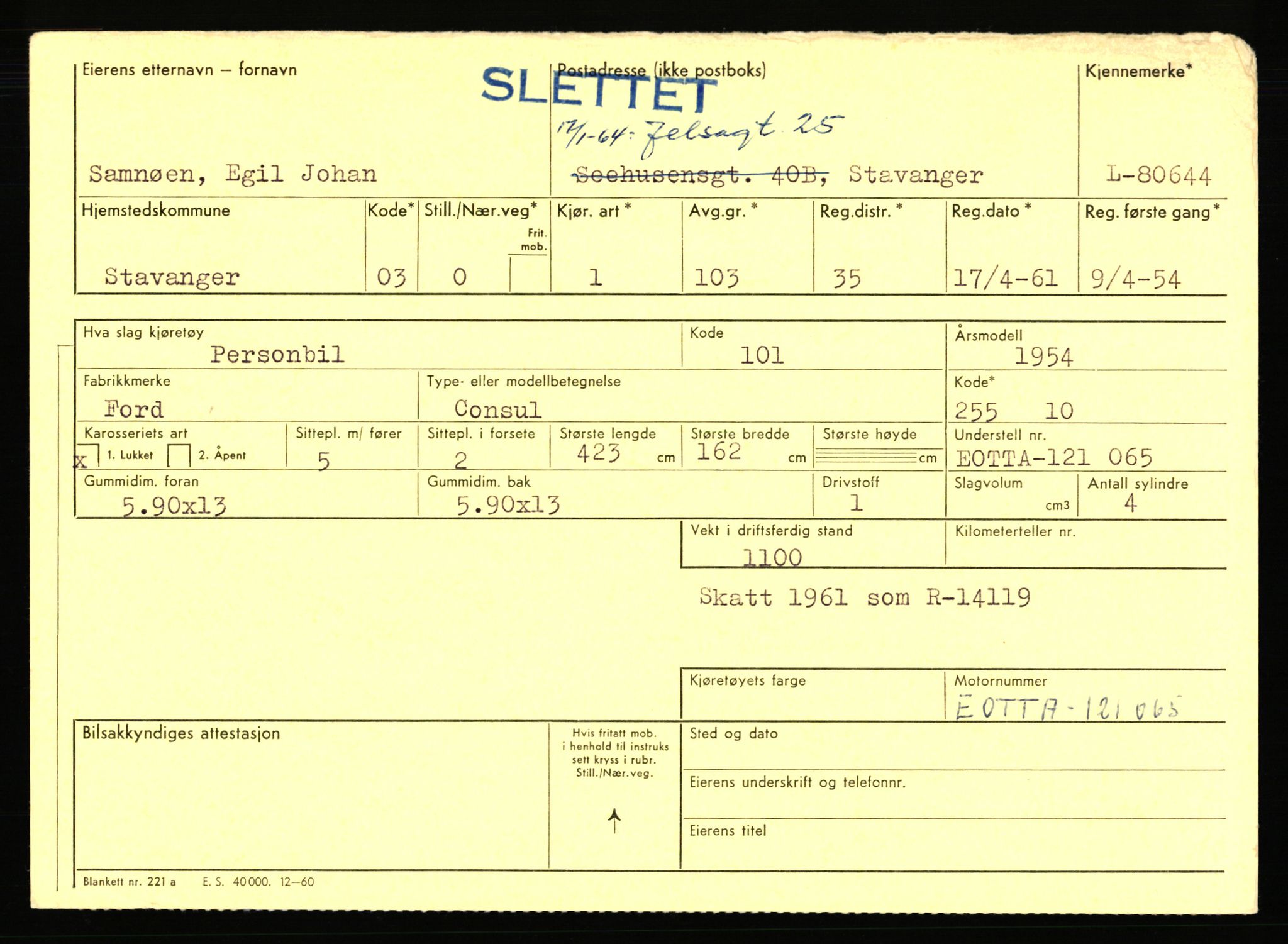 Stavanger trafikkstasjon, AV/SAST-A-101942/0/F/L0071: L-80500 - L-82199, 1930-1971, s. 213