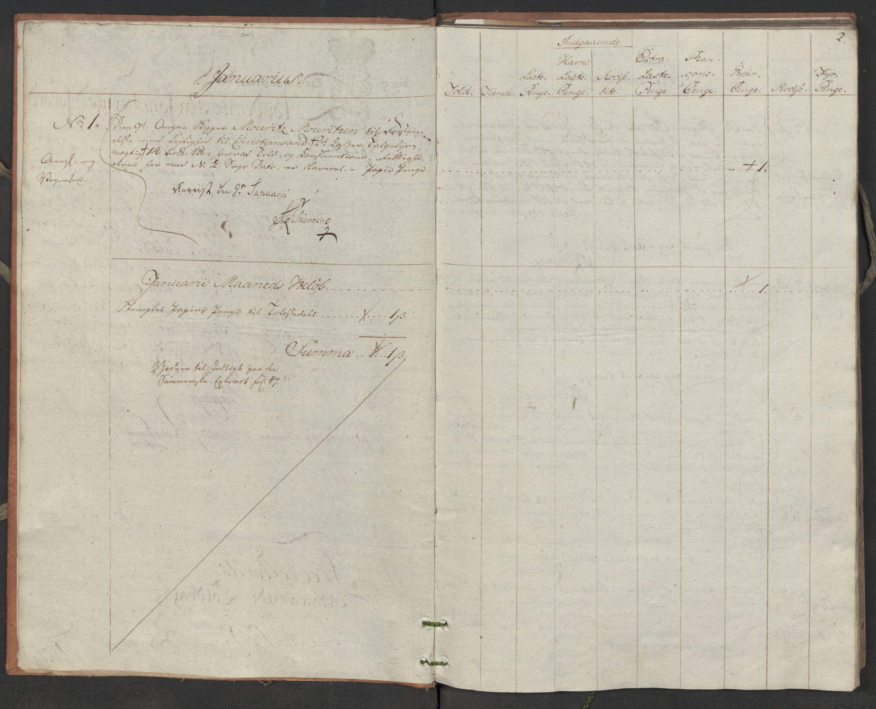 Generaltollkammeret, tollregnskaper, AV/RA-EA-5490/R19/L0052a/0002: Tollregnskaper Flekkefjord / Utgående tollbok, 1790-1792