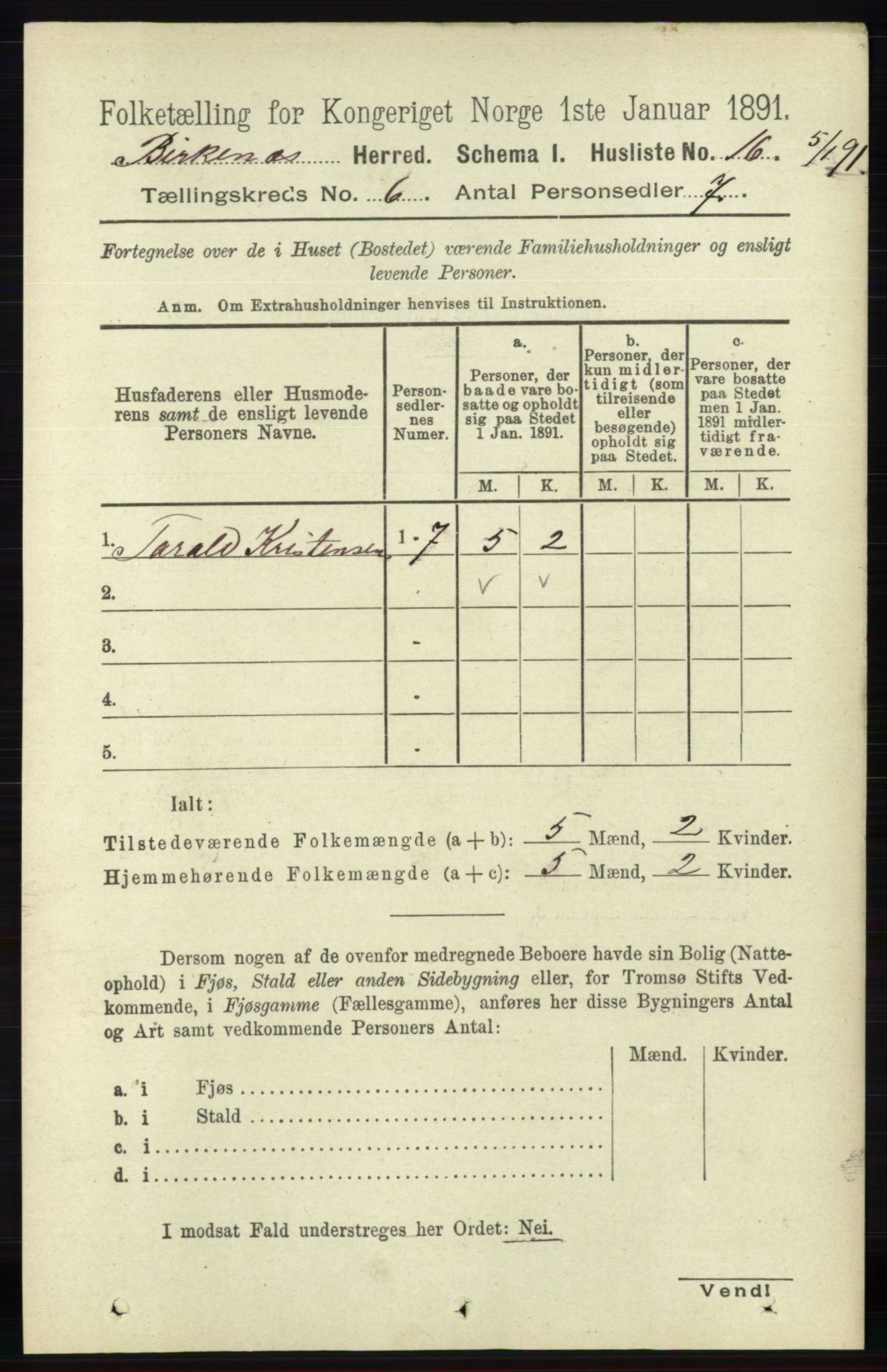 RA, Folketelling 1891 for 0928 Birkenes herred, 1891, s. 1781