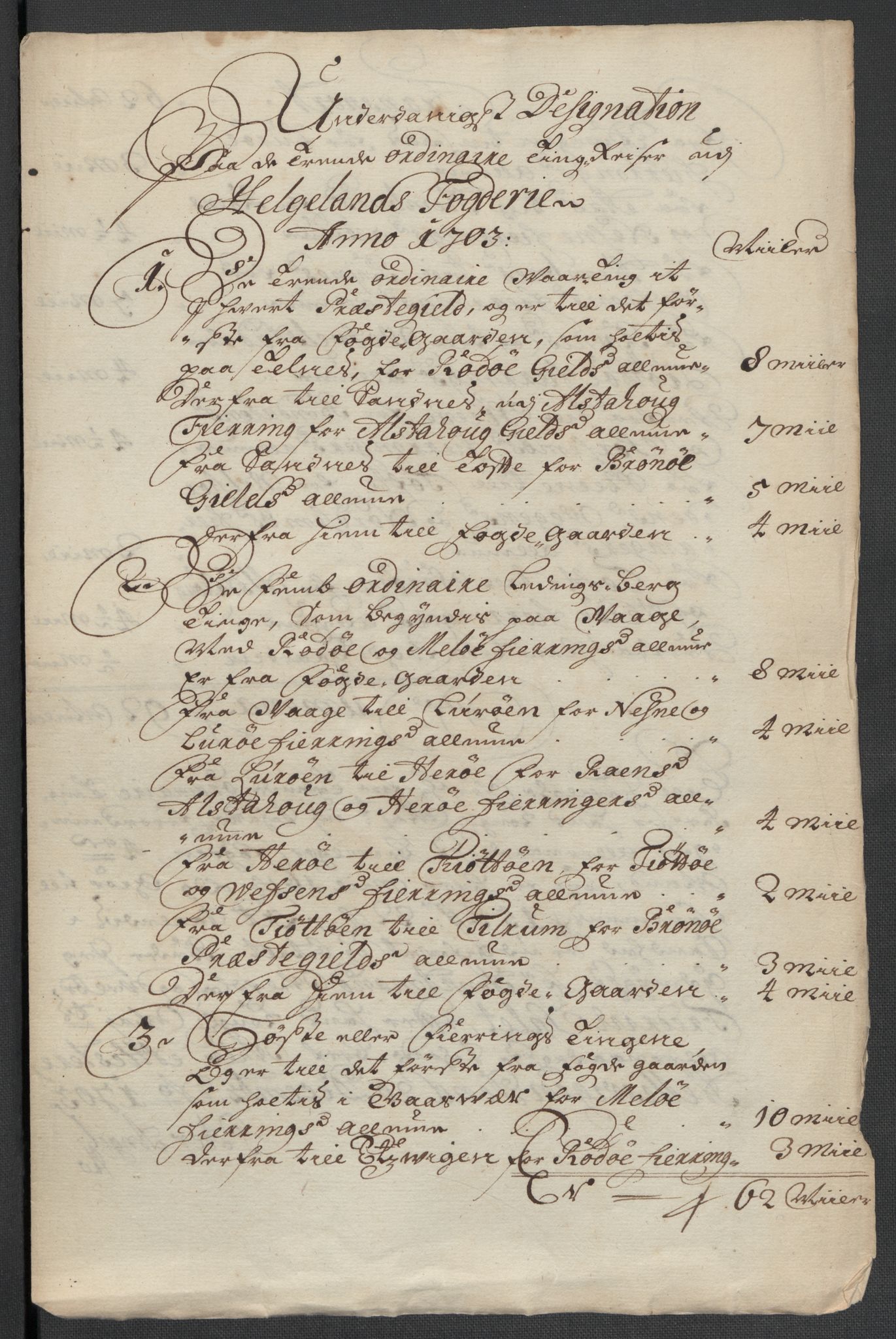 Rentekammeret inntil 1814, Reviderte regnskaper, Fogderegnskap, RA/EA-4092/R65/L4508: Fogderegnskap Helgeland, 1702-1705, s. 223