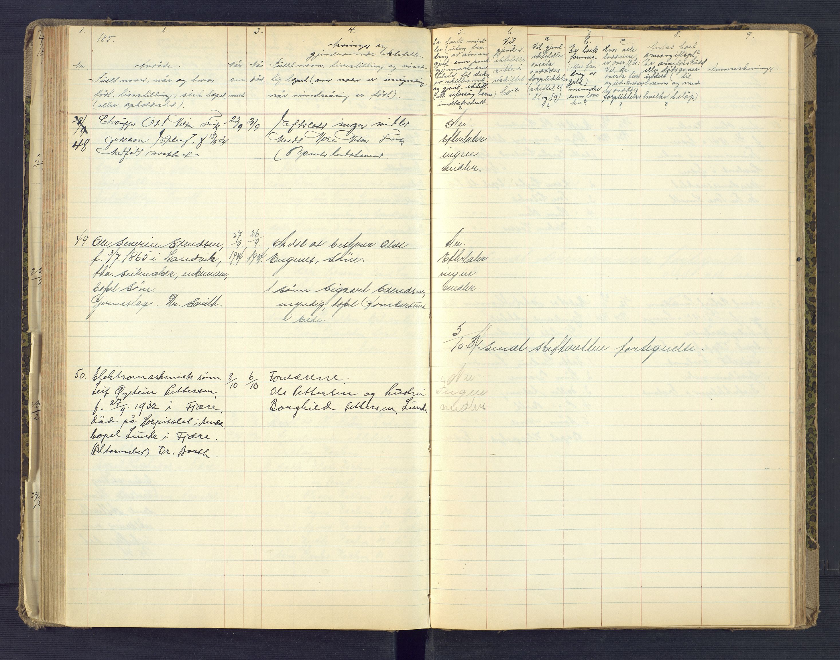 Landvik og Fjære lensmannskontor, AV/SAK-1241-0027/F/Fe/L0003: Anmeldte dødsfall nr 32, 1926-1935, s. 185