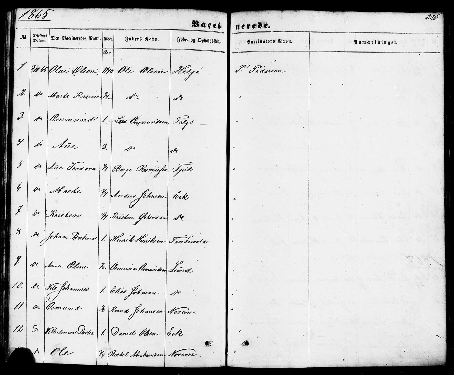 Nedstrand sokneprestkontor, SAST/A-101841/01/IV: Ministerialbok nr. A 10, 1861-1887, s. 226