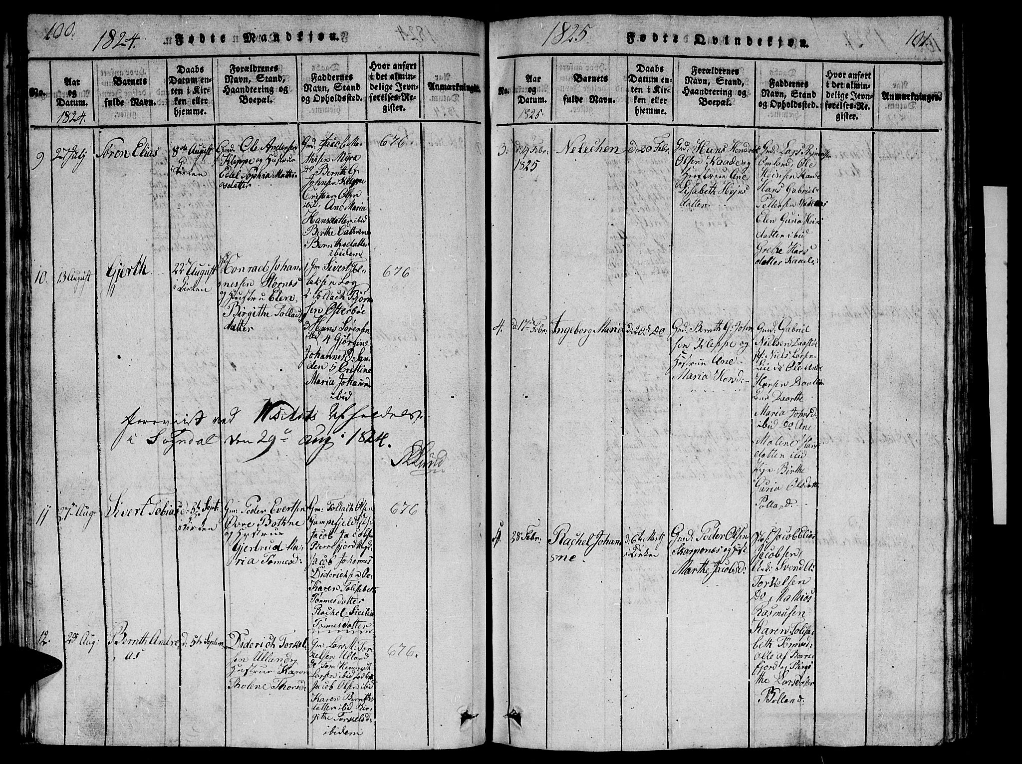 Flekkefjord sokneprestkontor, AV/SAK-1111-0012/F/Fb/Fbb/L0001: Klokkerbok nr. B 1, 1815-1830, s. 100-101