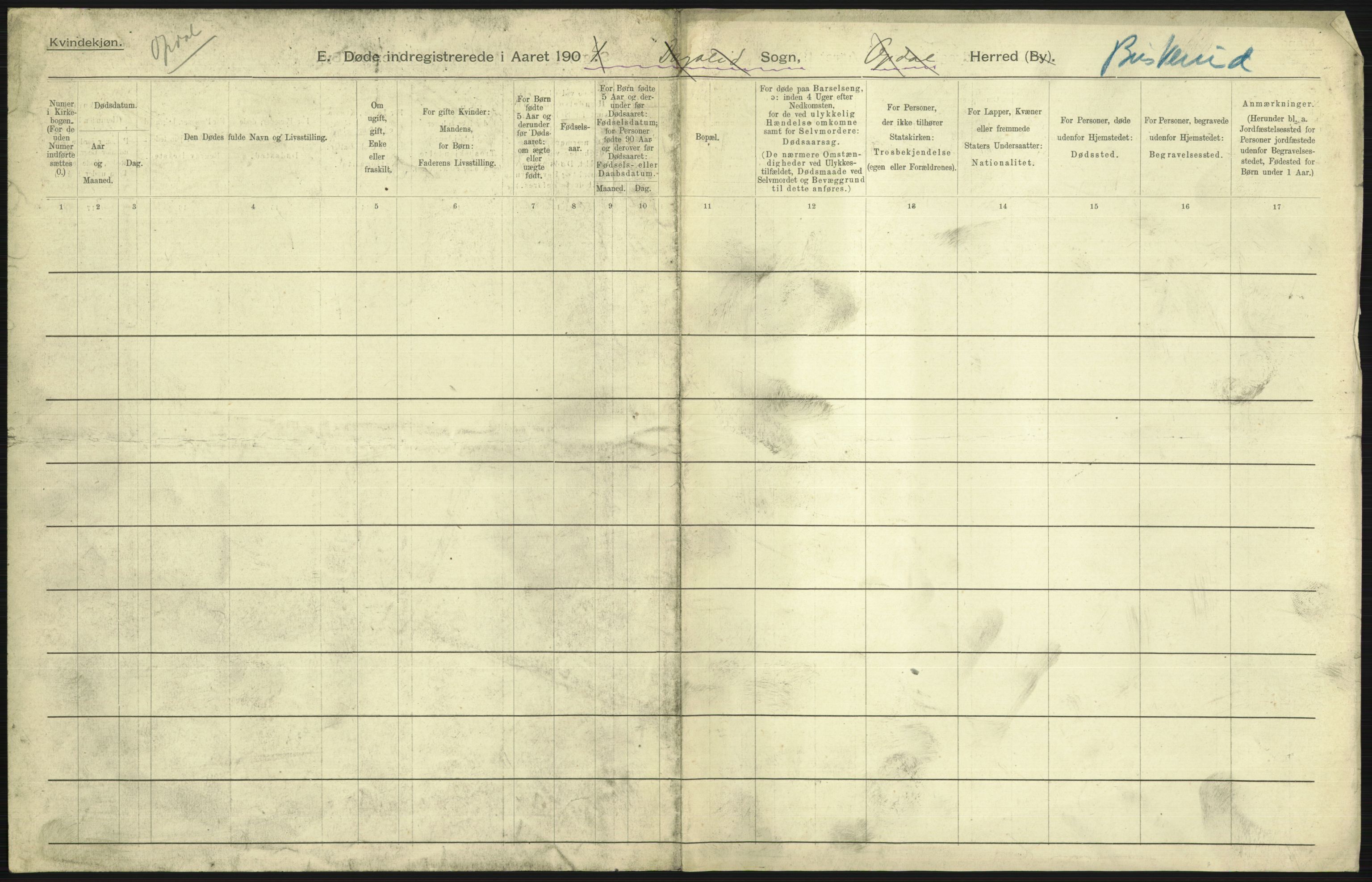 Statistisk sentralbyrå, Sosiodemografiske emner, Befolkning, AV/RA-S-2228/D/Df/Dfa/Dfab/L0007: Buskerud amt: Fødte, gifte, døde, 1904, s. 737