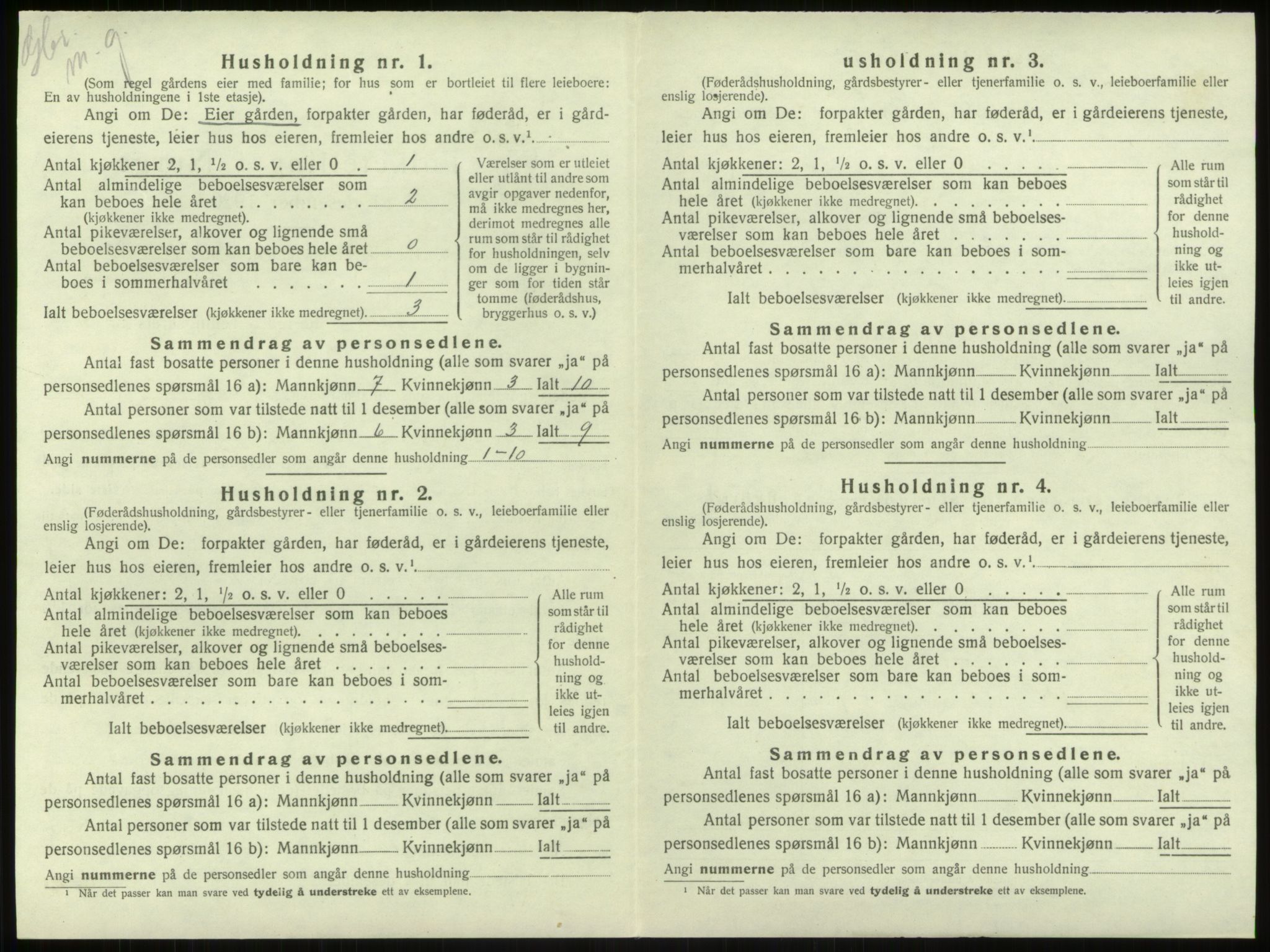 SAB, Folketelling 1920 for 1250 Haus herred, 1920, s. 218