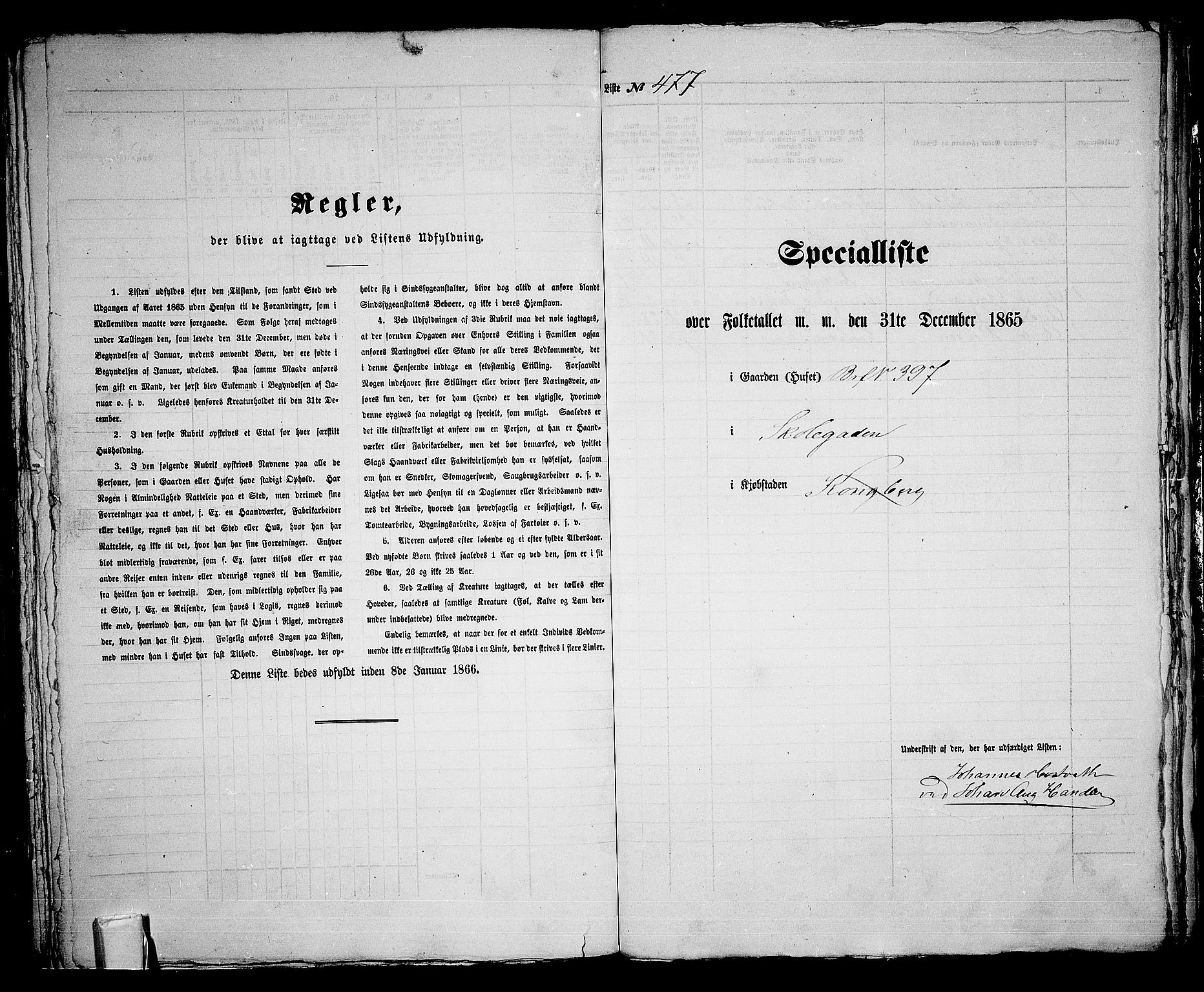 RA, Folketelling 1865 for 0604B Kongsberg prestegjeld, Kongsberg kjøpstad, 1865, s. 961