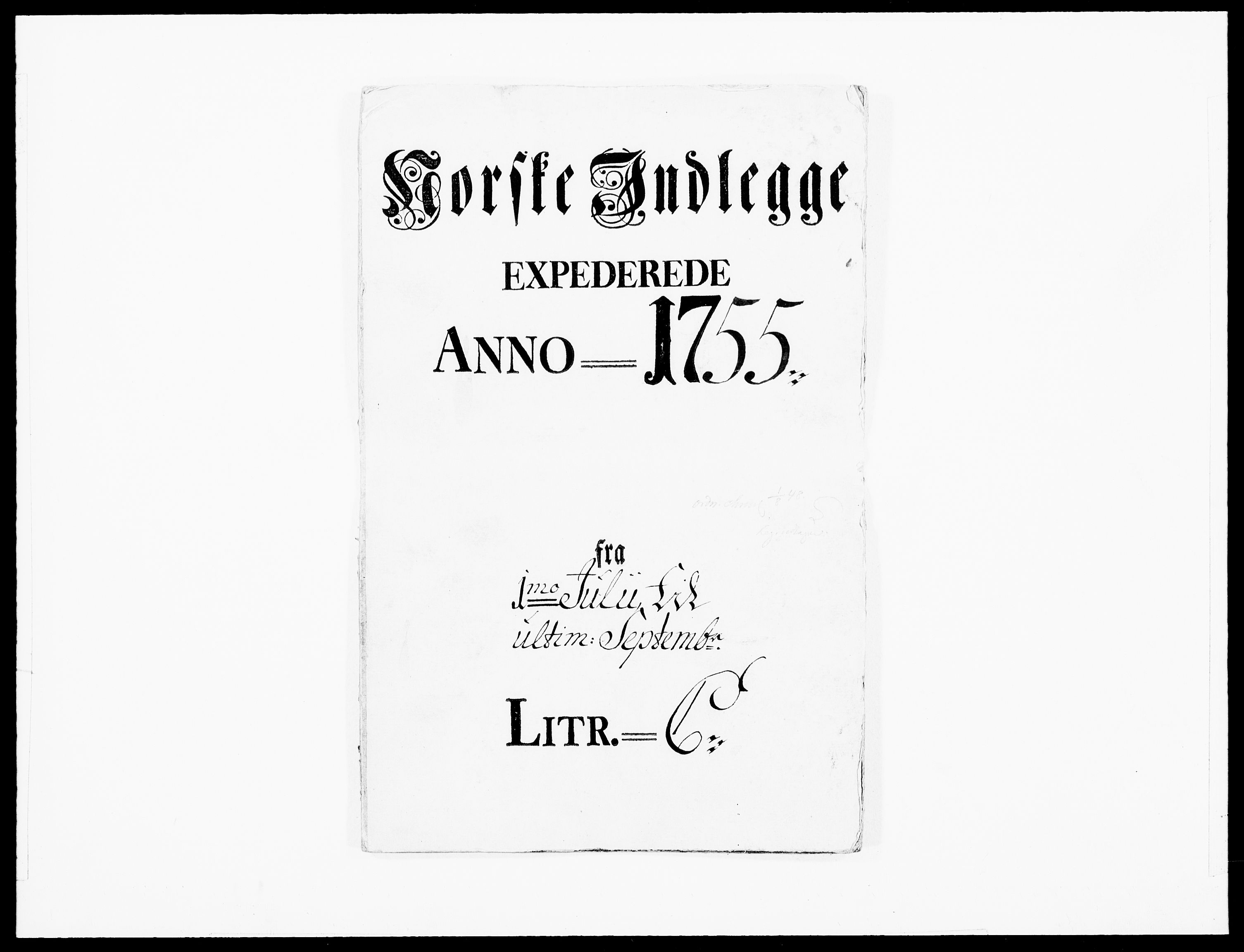 Danske Kanselli 1572-1799, AV/RA-EA-3023/F/Fc/Fcc/Fcca/L0170: Norske innlegg 1572-1799, 1755, s. 1