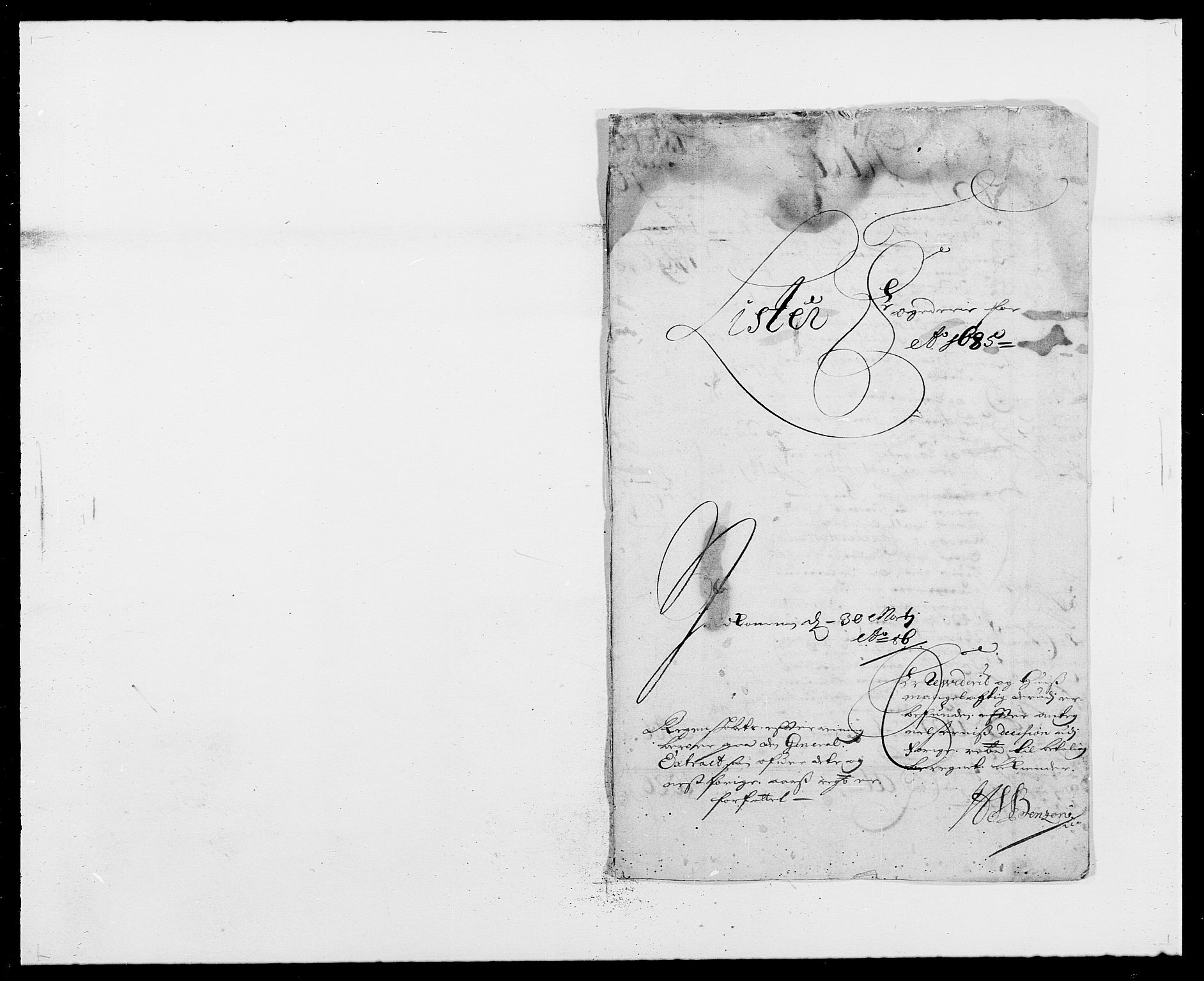 Rentekammeret inntil 1814, Reviderte regnskaper, Fogderegnskap, RA/EA-4092/R41/L2533: Fogderegnskap Lista, 1684-1685, s. 155