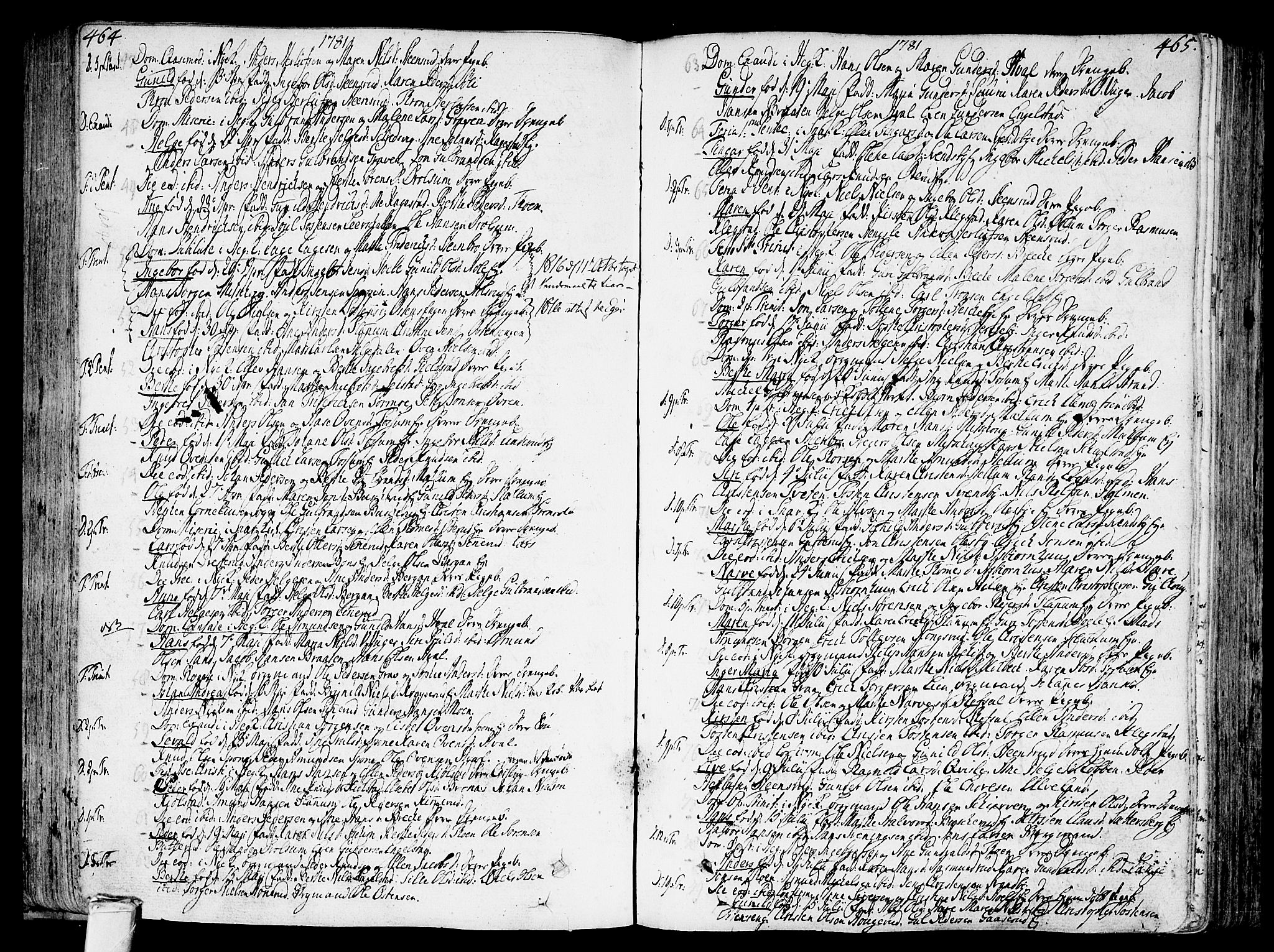 Modum kirkebøker, AV/SAKO-A-234/F/Fa/L0002: Ministerialbok nr. 2, 1741-1782, s. 464-465