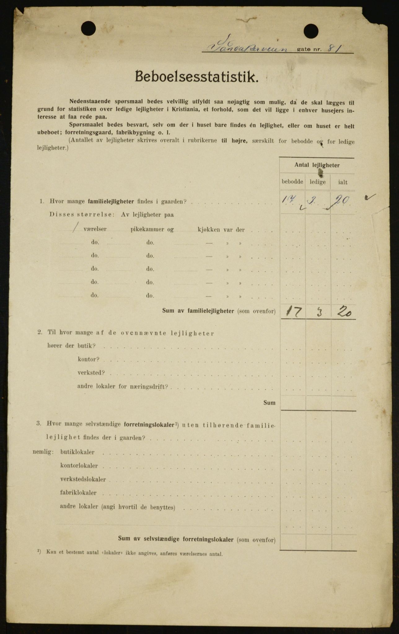 OBA, Kommunal folketelling 1.2.1909 for Kristiania kjøpstad, 1909, s. 79448