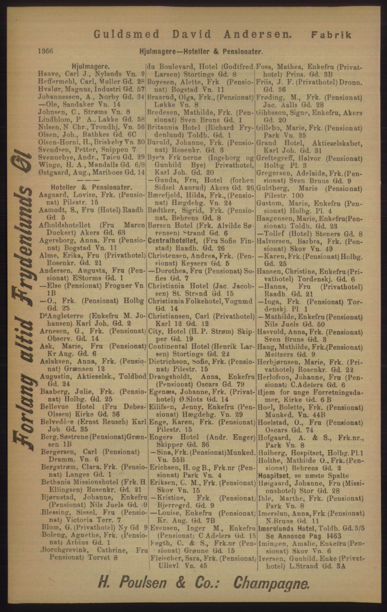 Kristiania/Oslo adressebok, PUBL/-, 1905, s. 1366