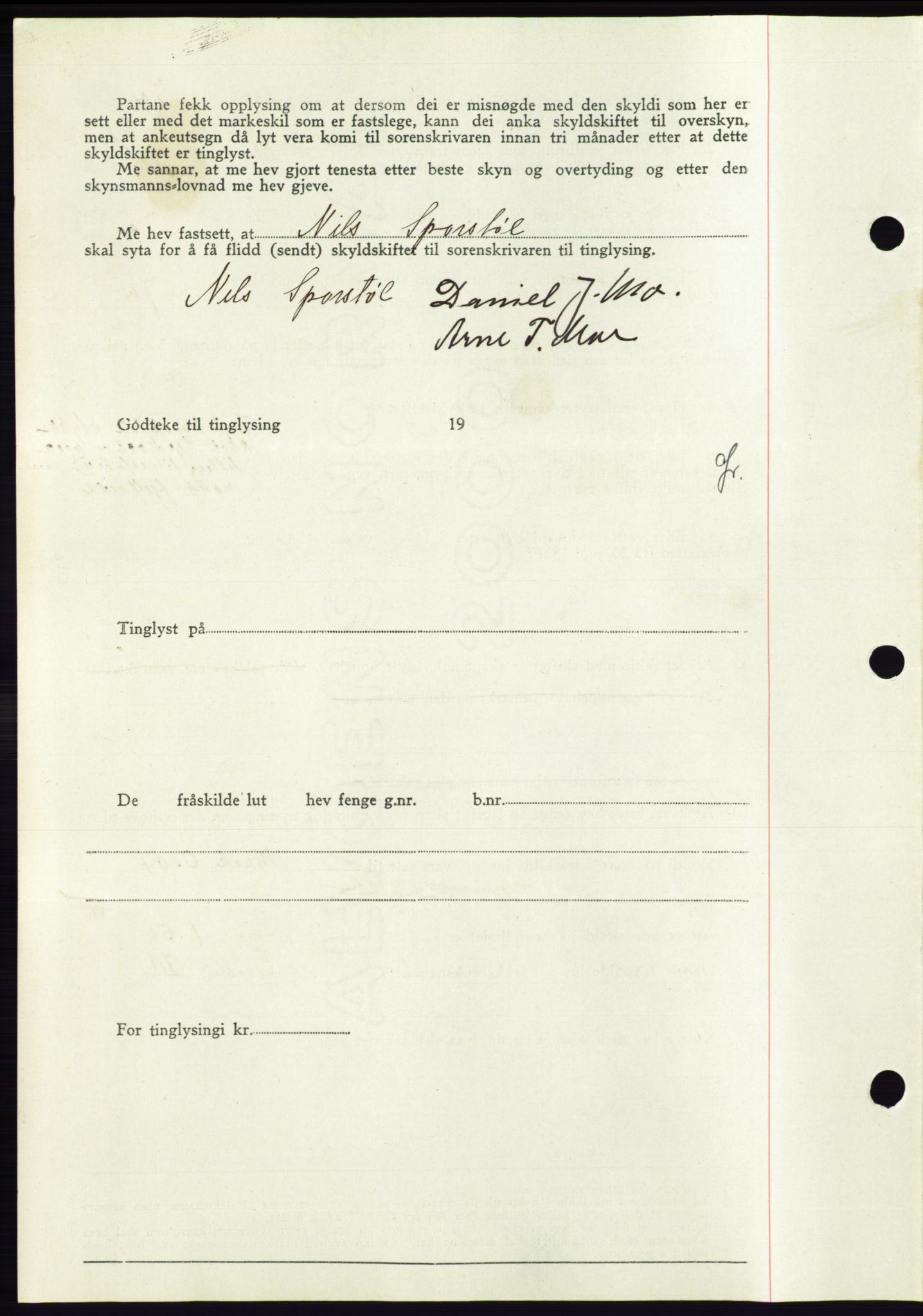 Søre Sunnmøre sorenskriveri, AV/SAT-A-4122/1/2/2C/L0071: Pantebok nr. 65, 1941-1941, Dagboknr: 984/1941