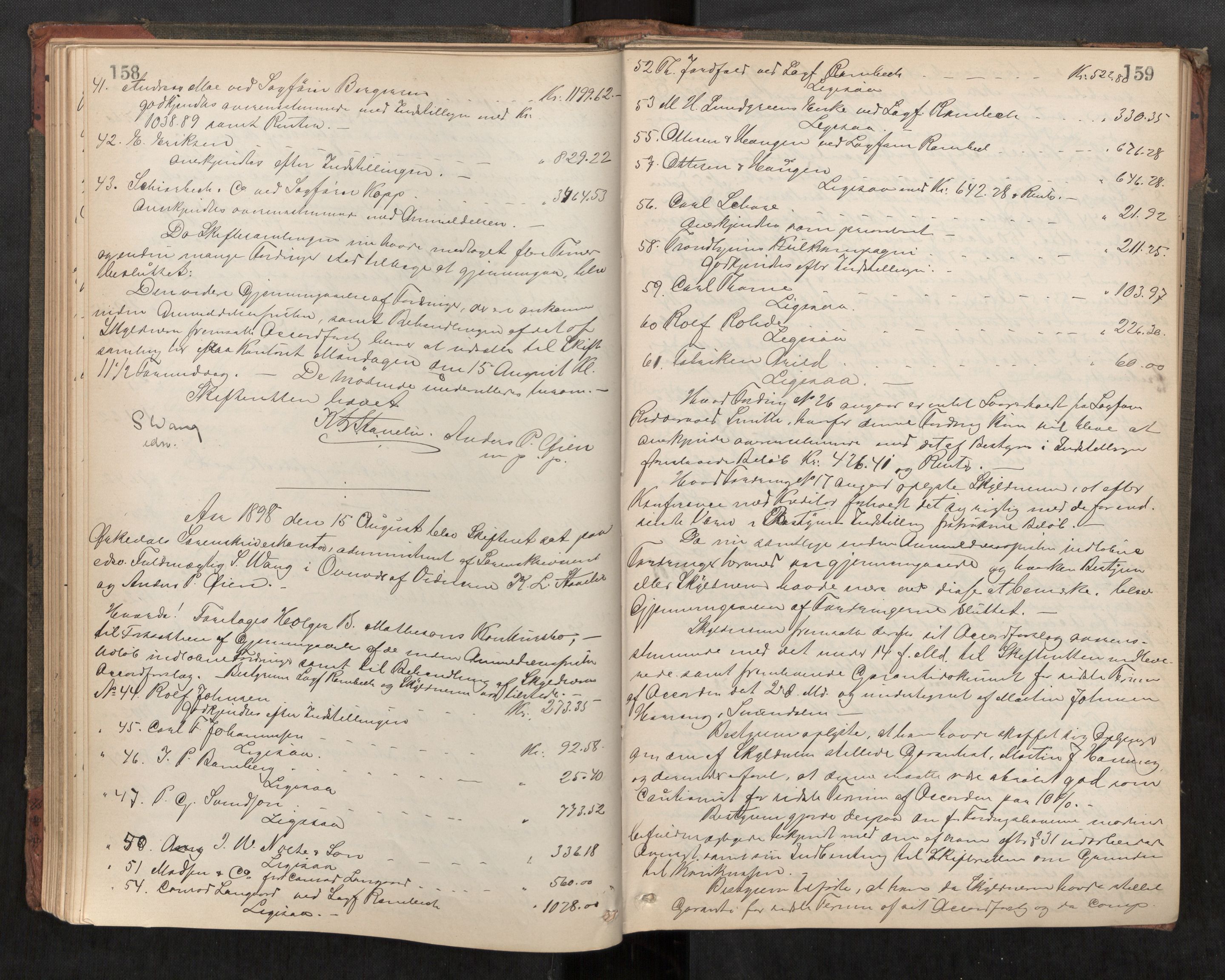 Orkdal sorenskriveri, AV/SAT-A-4169/1/3/3B/L0010: Skiftebehandlingsprotokoll, 1896-1910, s. 158-159