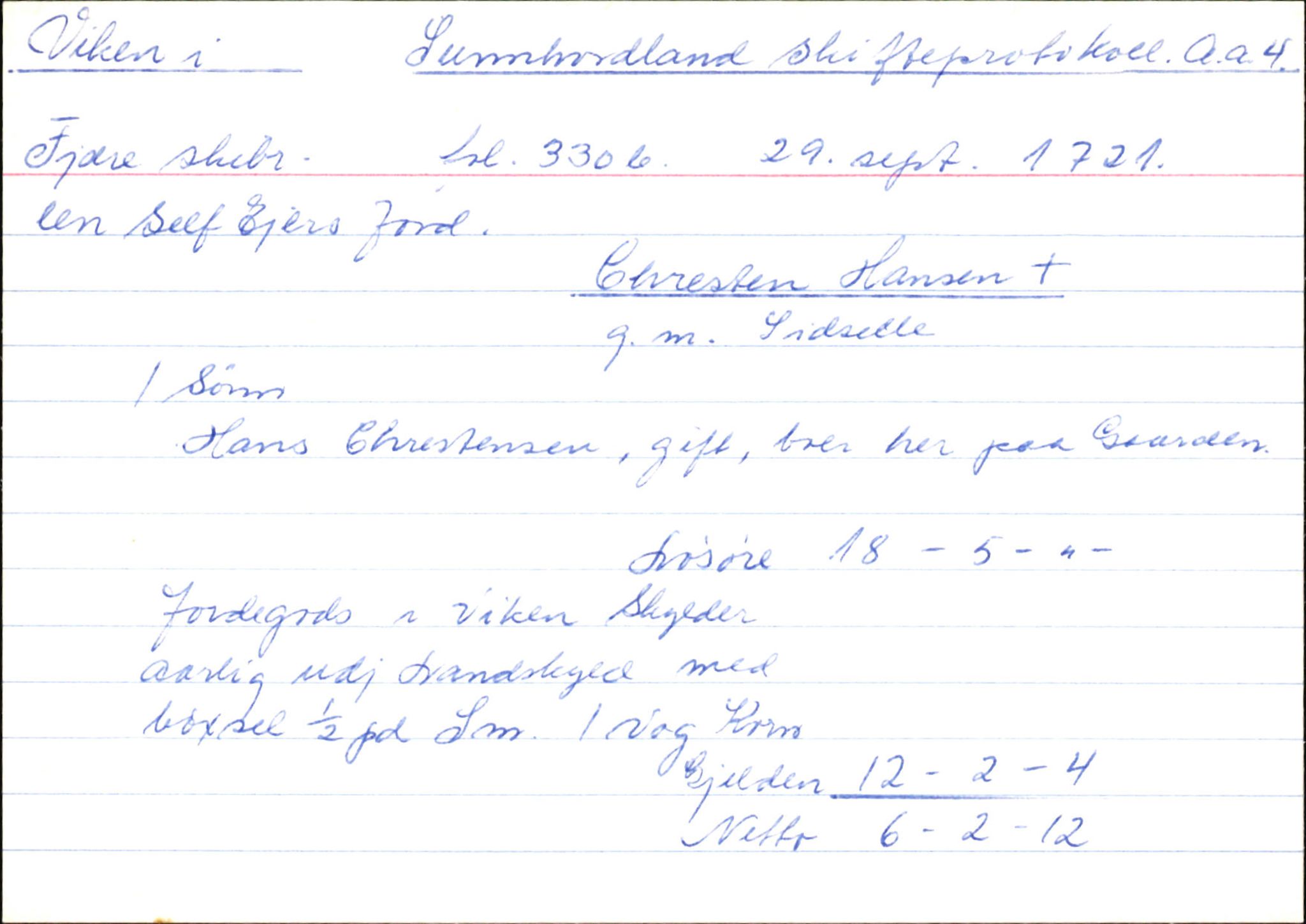 Skiftekort ved Statsarkivet i Bergen, SAB/SKIFTEKORT/004/L0003: Skifteprotokoll nr. 4, 1717-1722, s. 106