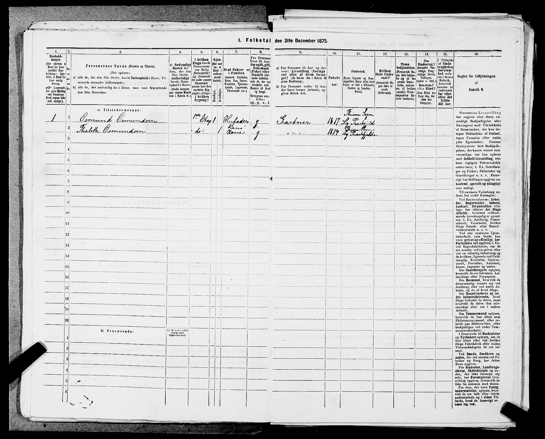 SAST, Folketelling 1875 for 1103 Stavanger kjøpstad, 1875, s. 2287