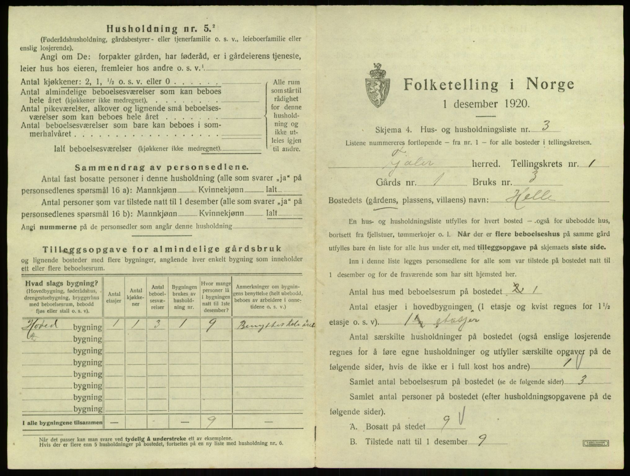 SAB, Folketelling 1920 for 1429 Fjaler herred, 1920, s. 74
