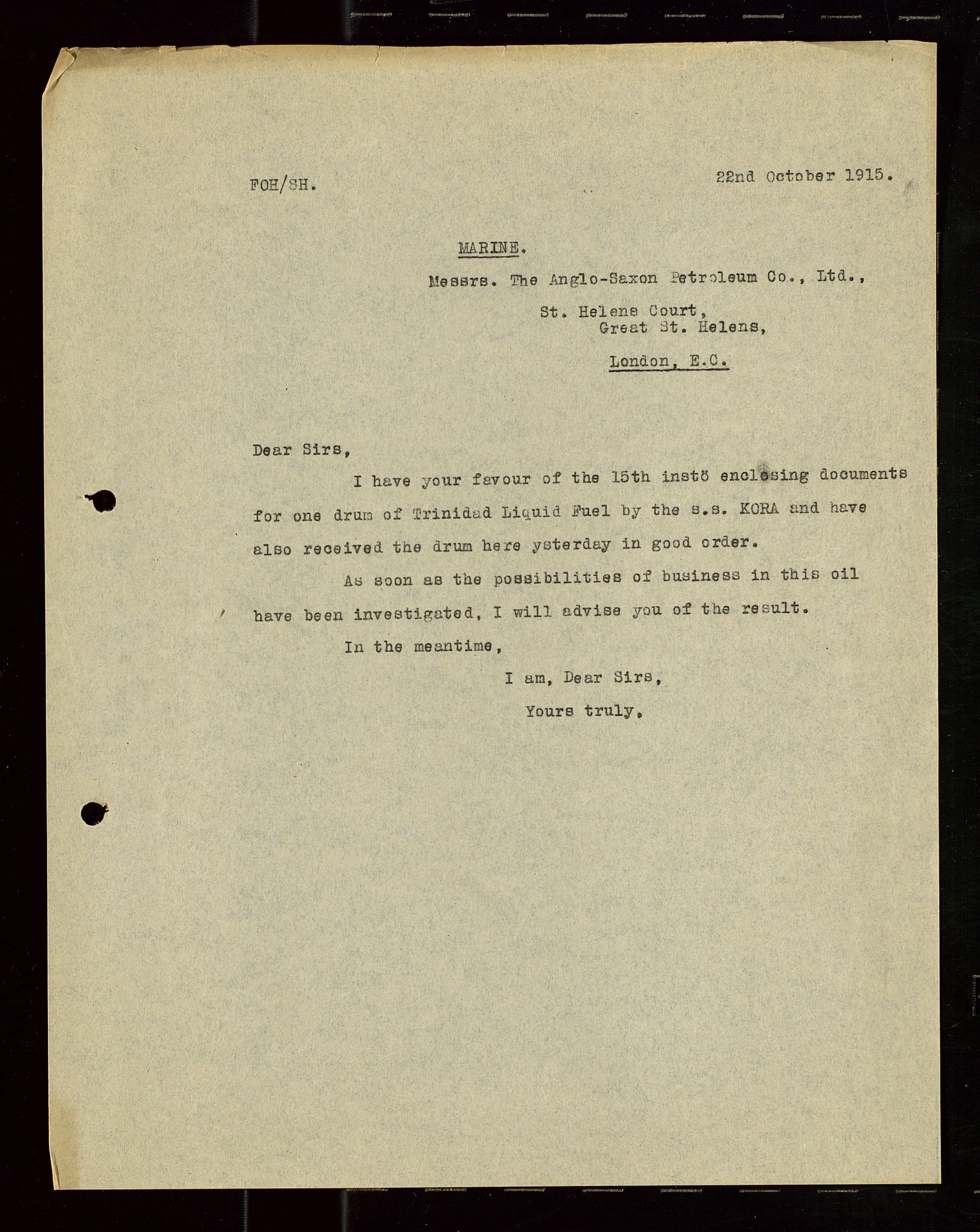 Pa 1521 - A/S Norske Shell, AV/SAST-A-101915/E/Ea/Eaa/L0019: Sjefskorrespondanse, 1917, s. 10