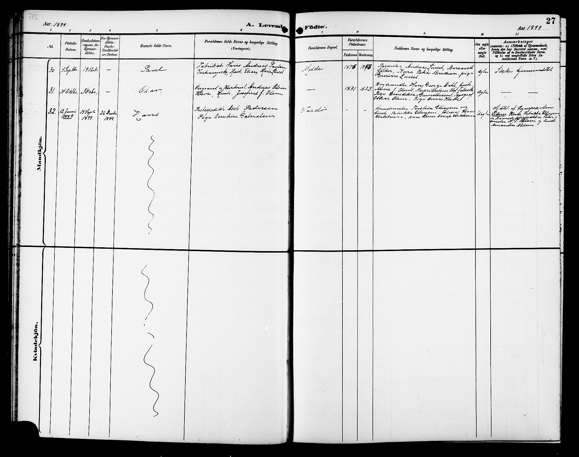 Ministerialprotokoller, klokkerbøker og fødselsregistre - Møre og Romsdal, AV/SAT-A-1454/558/L0702: Klokkerbok nr. 558C03, 1894-1915, s. 27