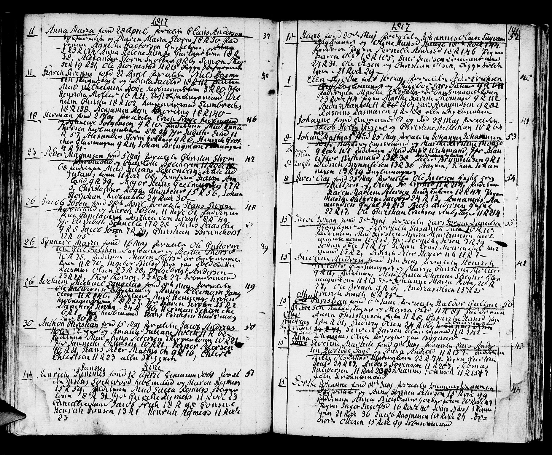 Domkirken sokneprestembete, AV/SAB-A-74801/H/Haa/L0005: Ministerialbok nr. A 5, 1808-1820, s. 140-141